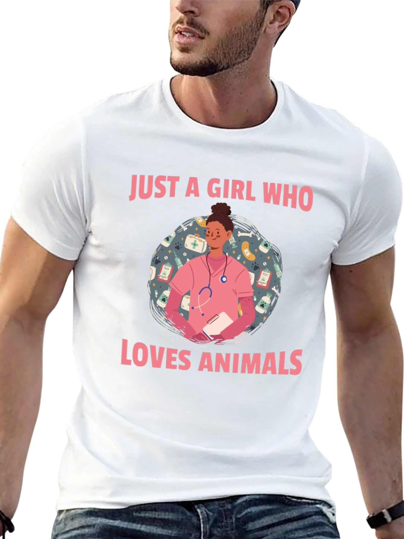 Animal Lover Vet Tech T-Shirt - Cute Design