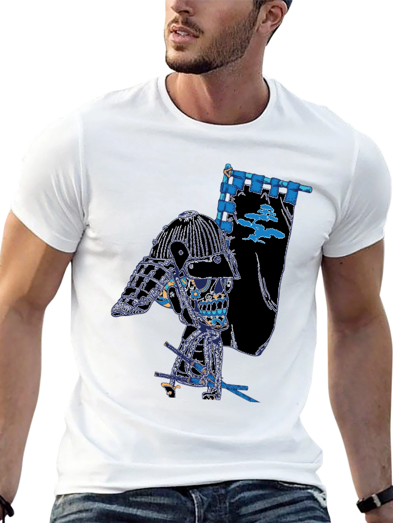 Samurai Skull T-Shirt - Unique Graphic Tee