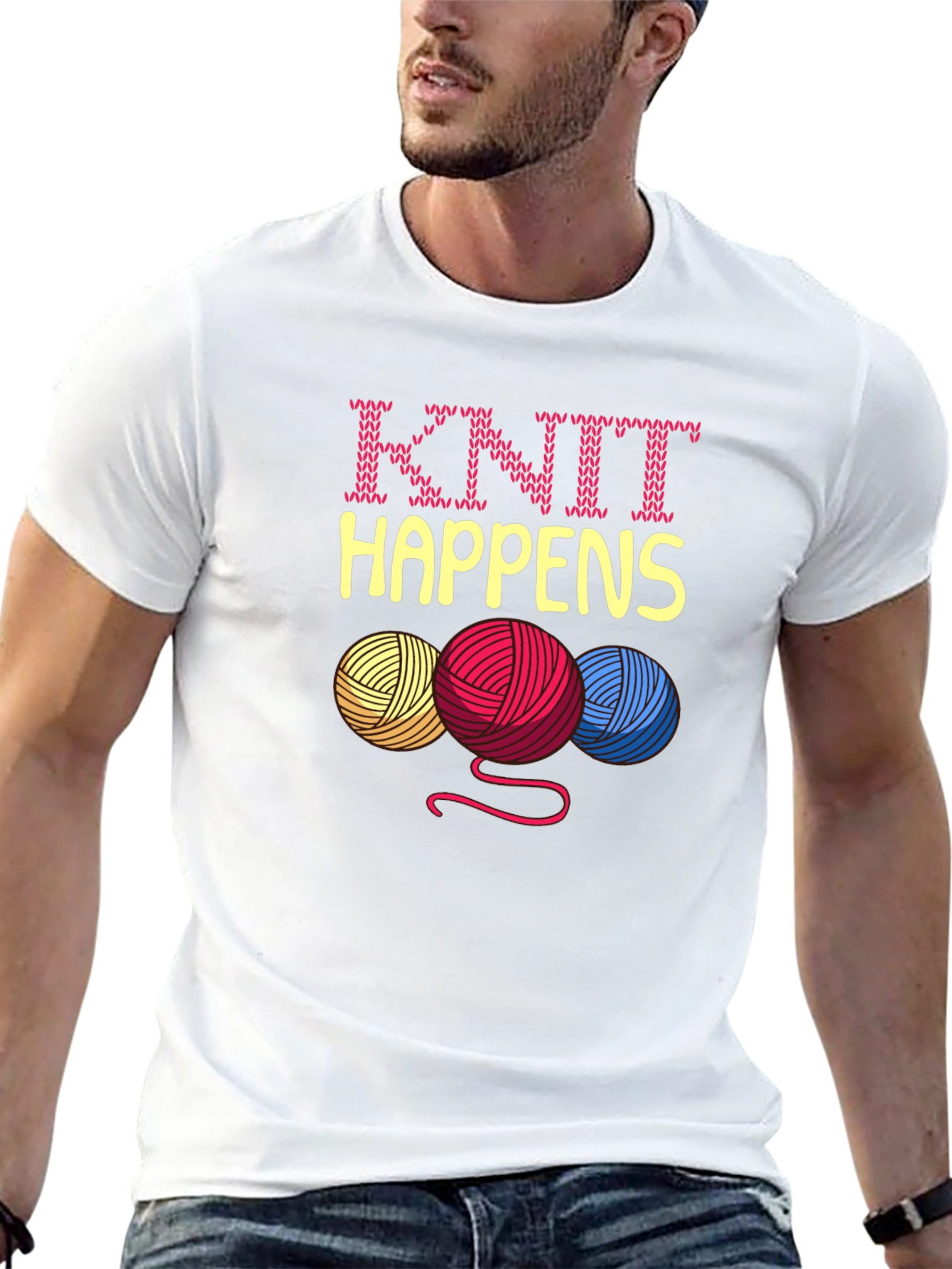 Knit Happens Yarn Balls Graphic T-Shirt