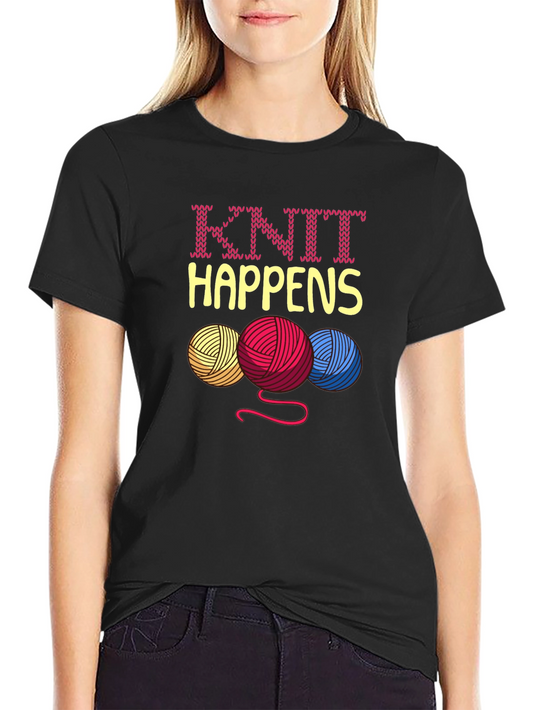 Knit Happens Yarn Balls Graphic T-Shirt