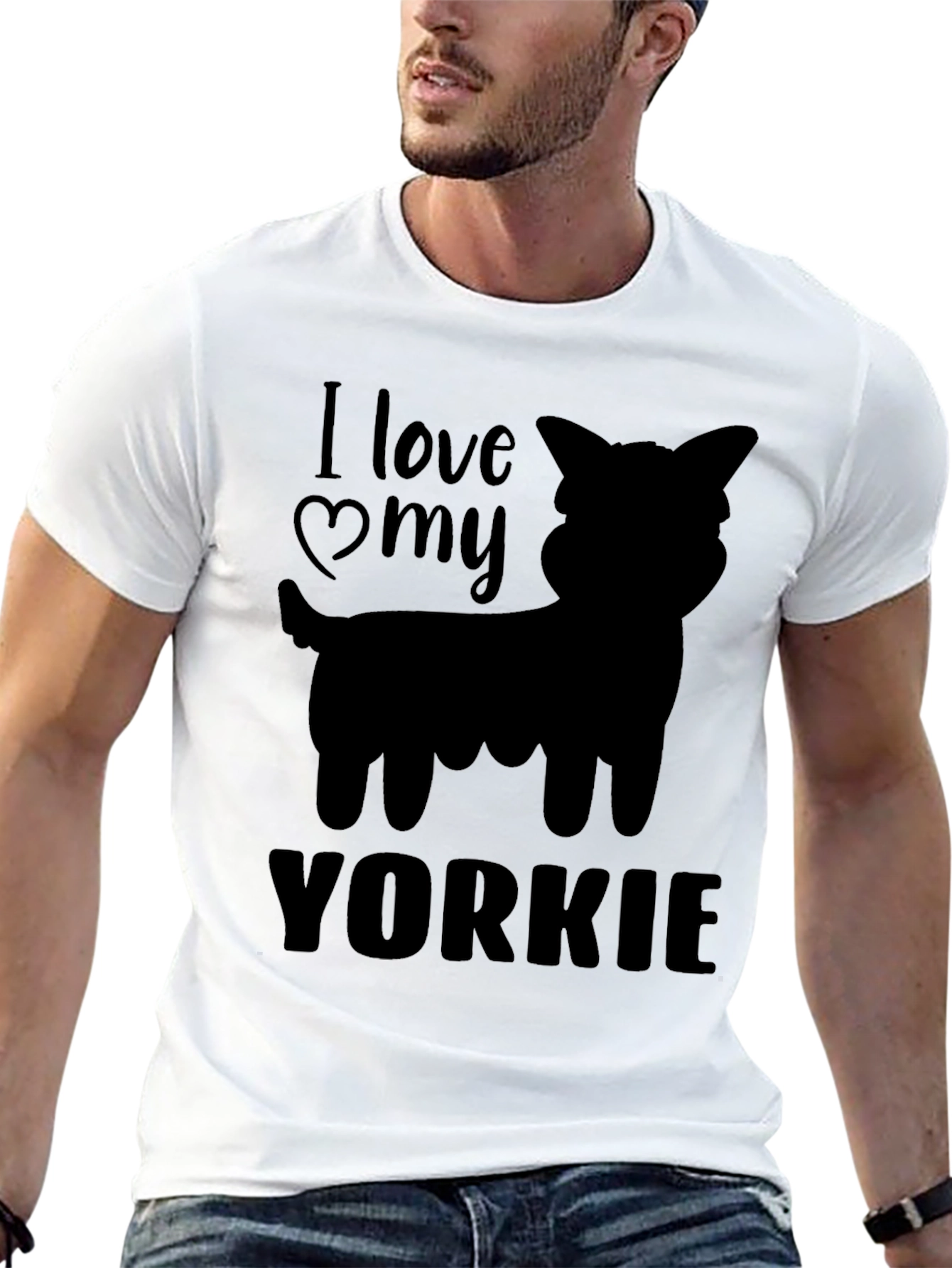 I Love My Yorkie Black T-Shirt