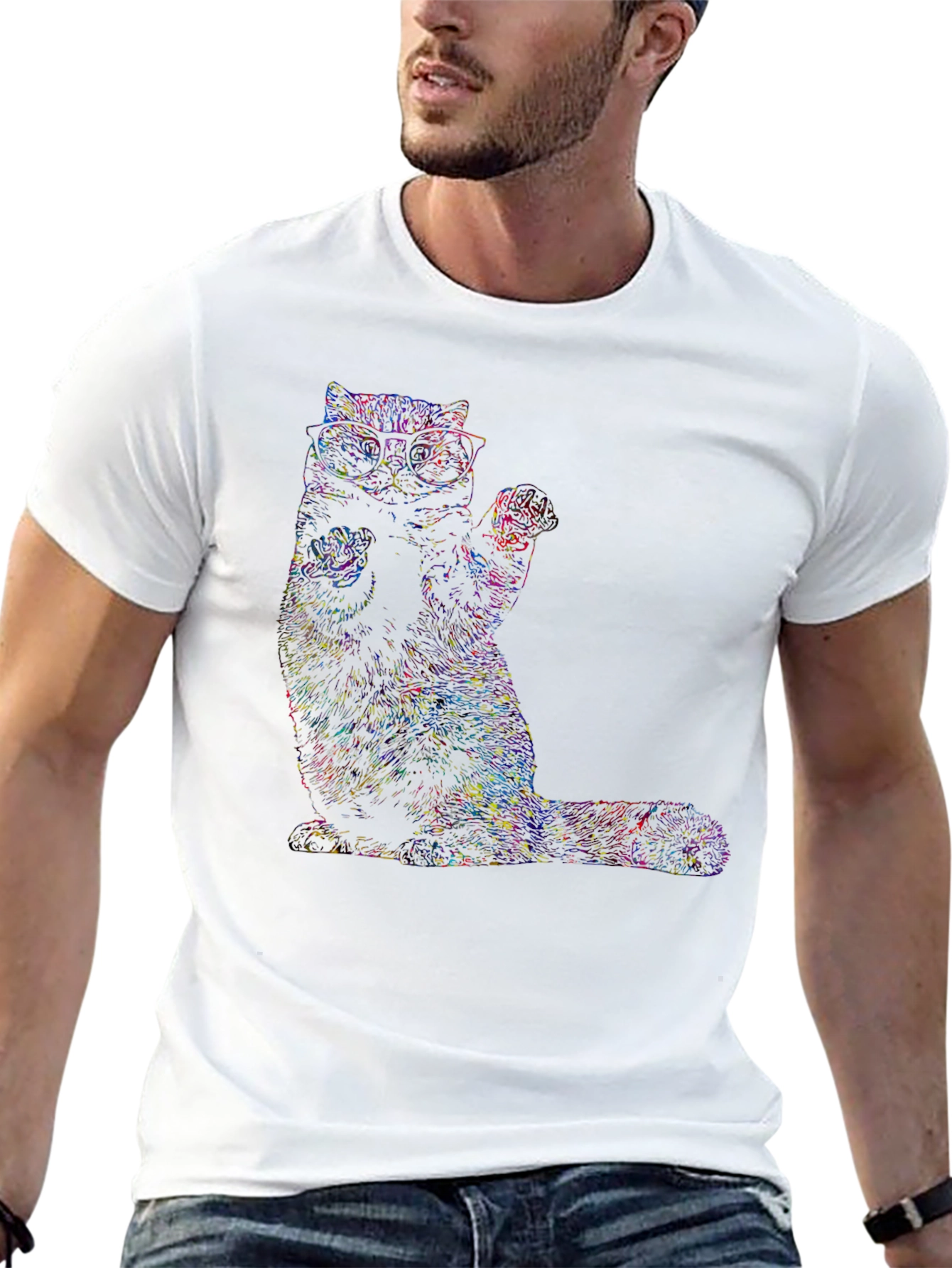 Cool Cat Graphic T-Shirt - Black