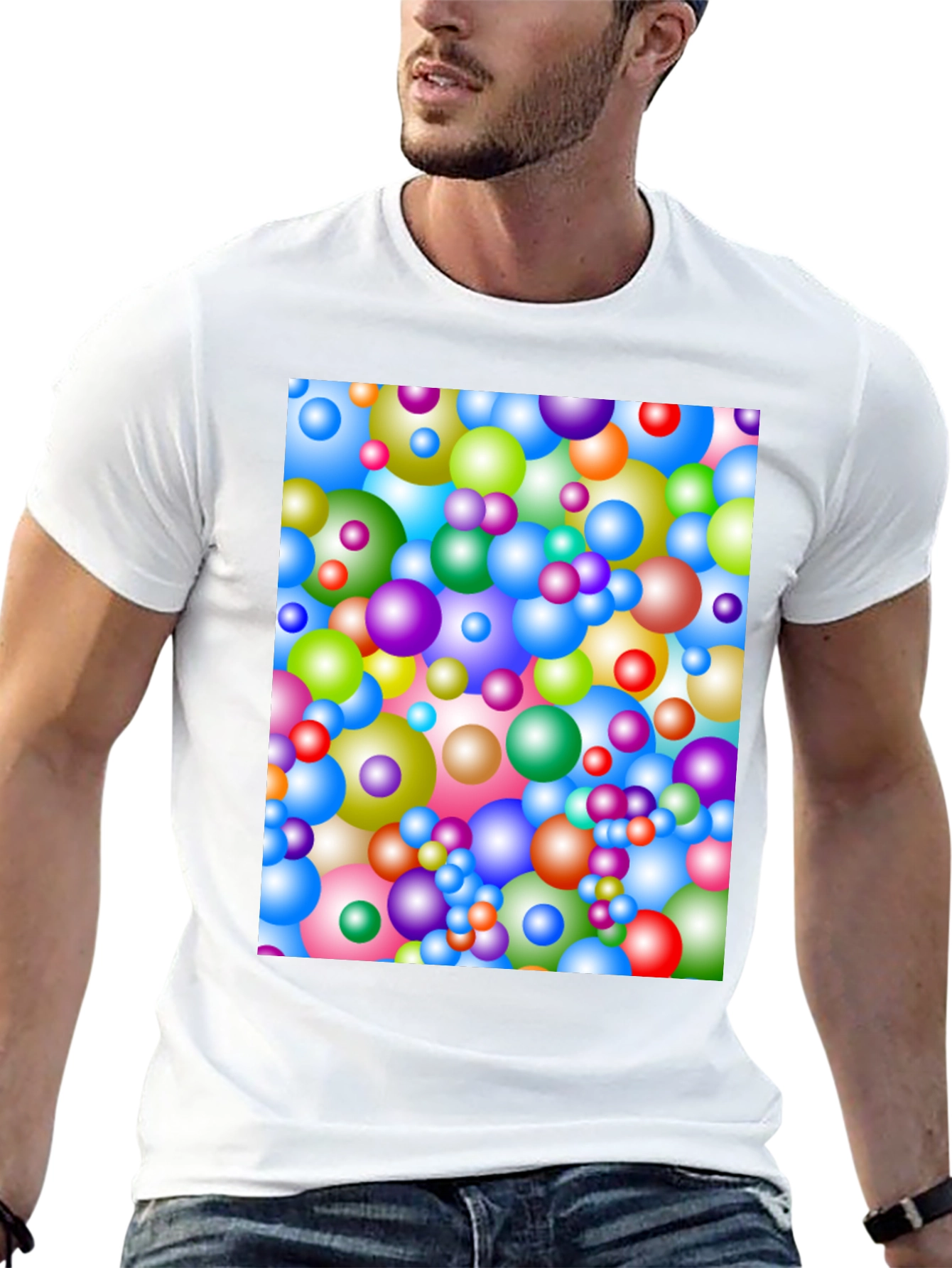 Colorful Spheres Pattern T-Shirt