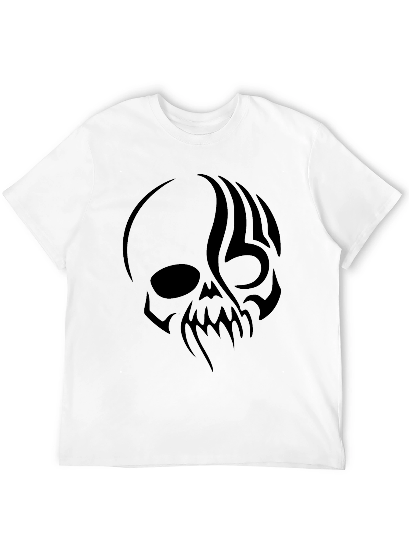 Mens Black T-Shirt with Skull Graphic Print