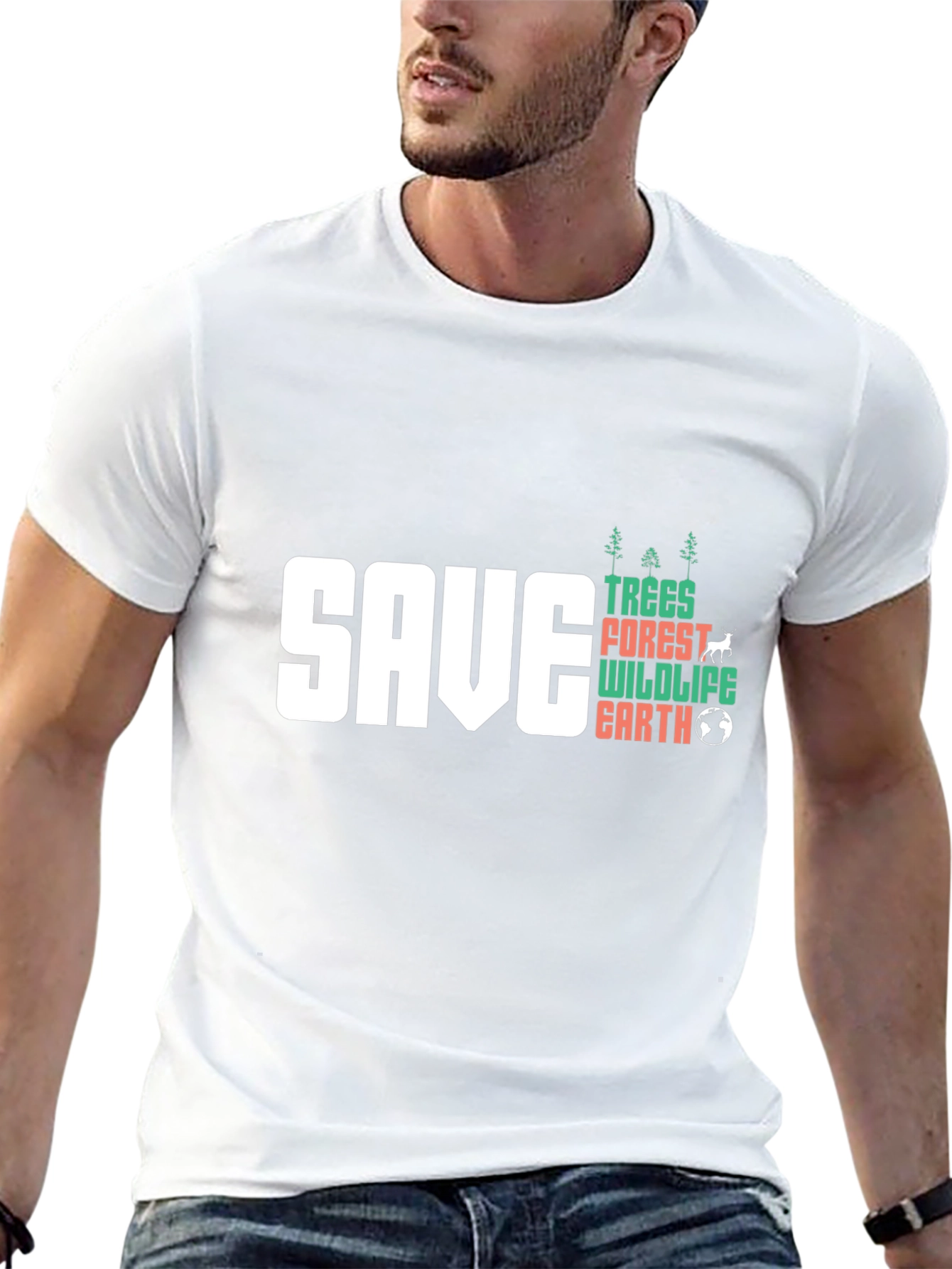 Save Trees Wildlife Earth Graphic T-Shirt