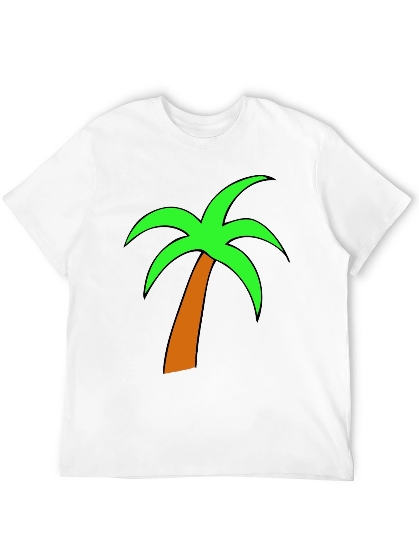 Tropical Palm Tree Graphic Tee - Casual Black T-Shirt
