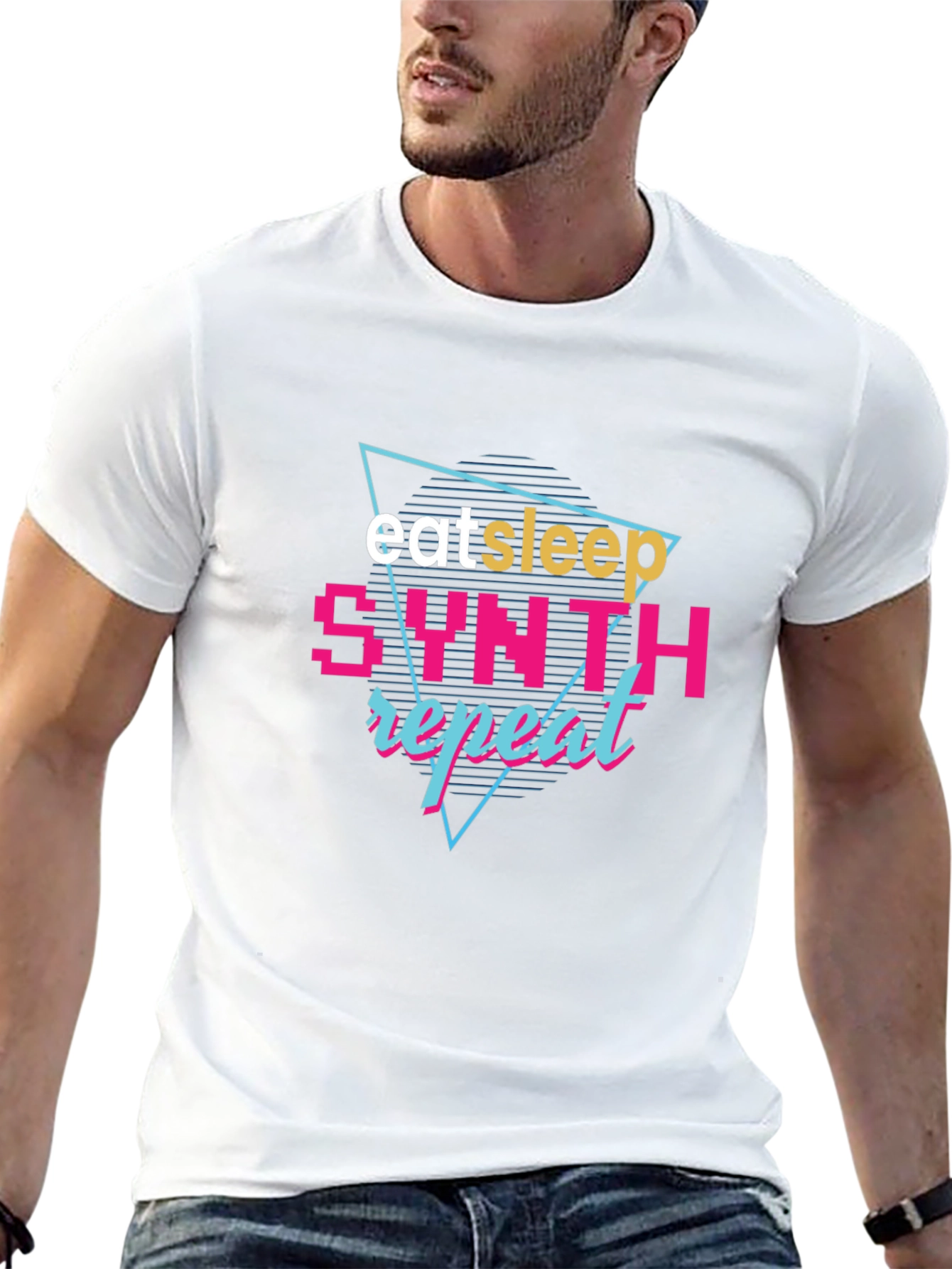 Eat Sleep Synth Repeat Black Graphic Tee