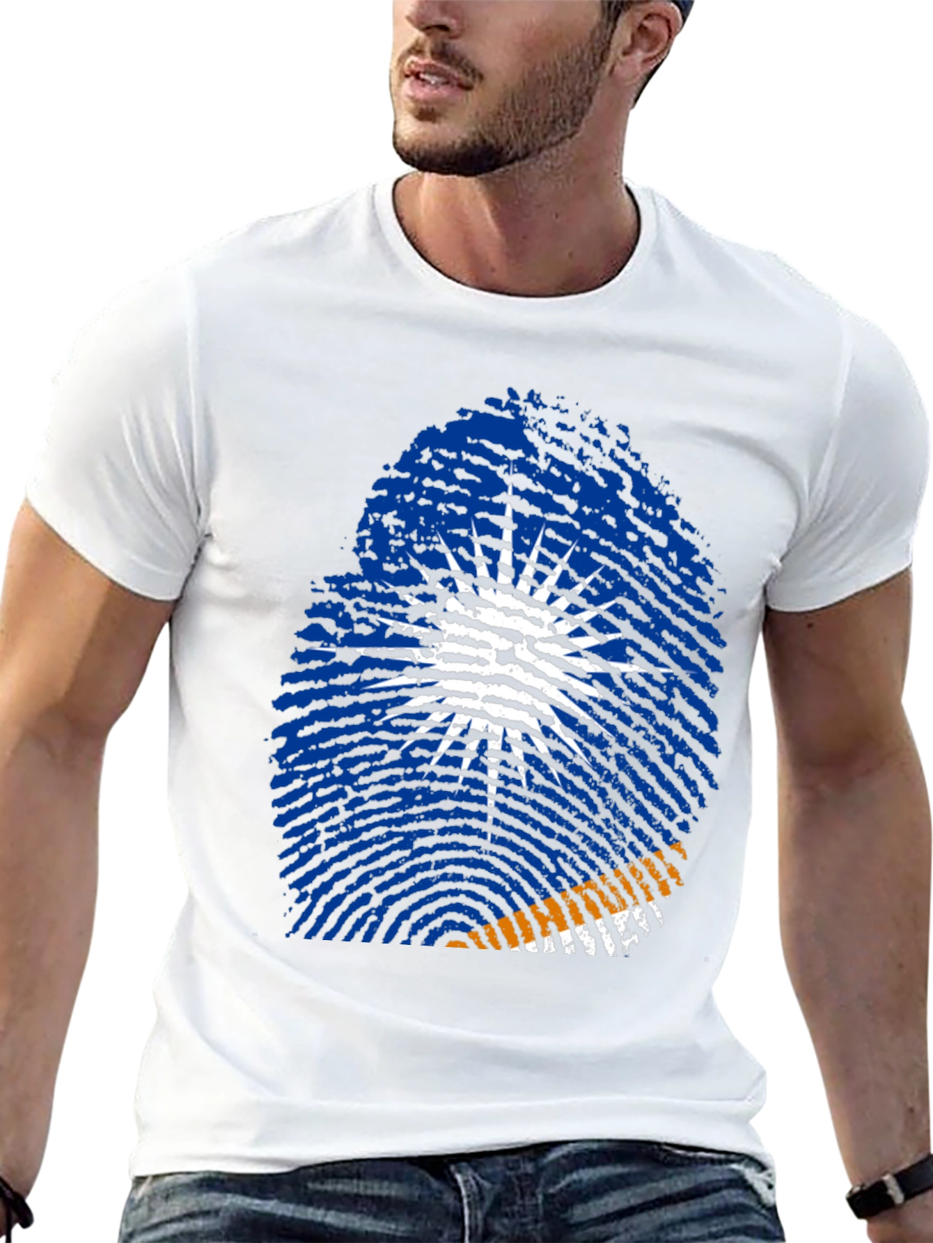 Marshall Islands Flag Fingerprint T-Shirt