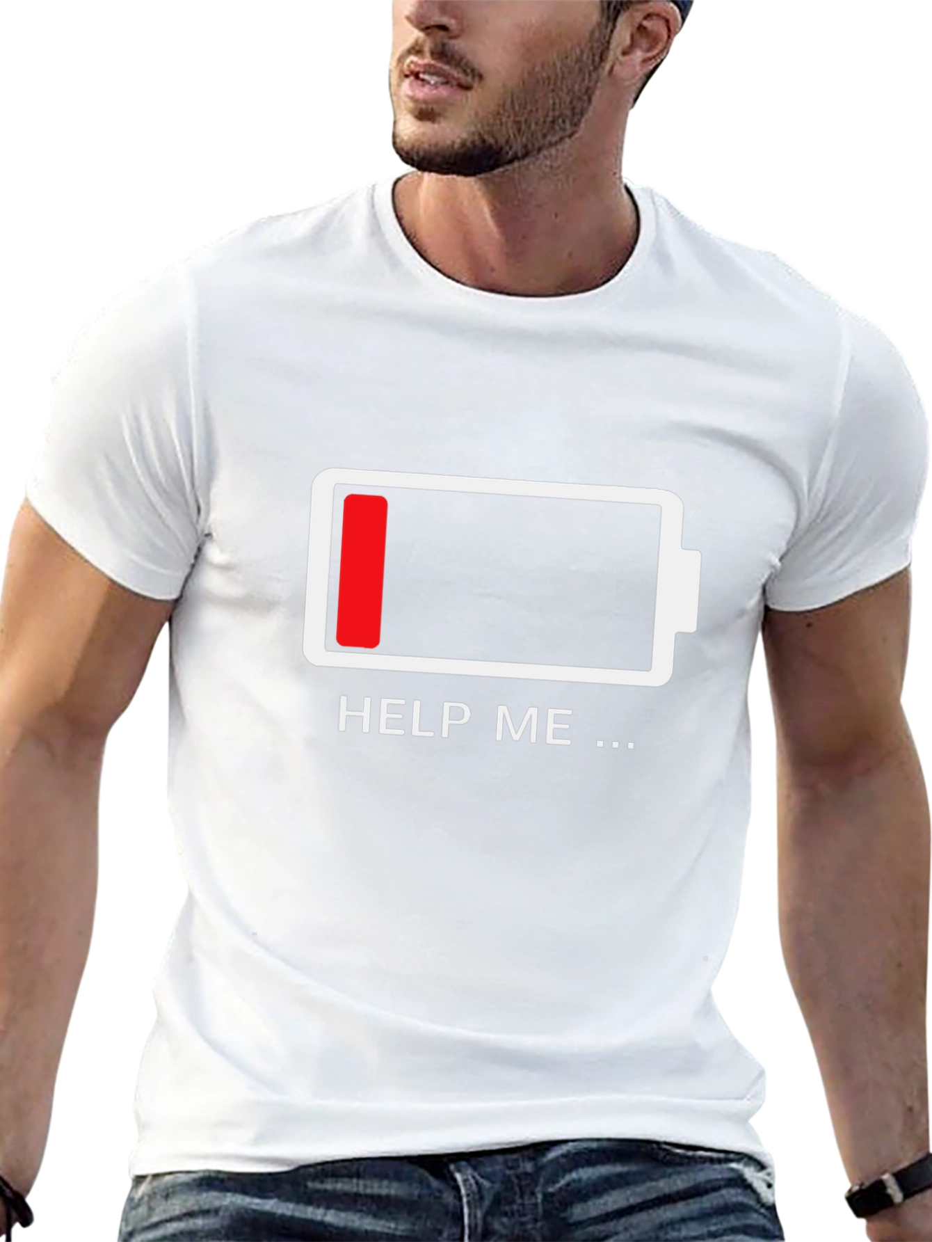 Low Battery T-Shirt - Funny Help Me Design