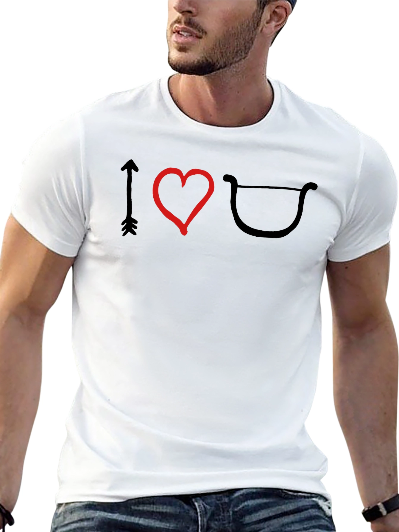 I Heart Archery T-Shirt: Black Cotton Tee