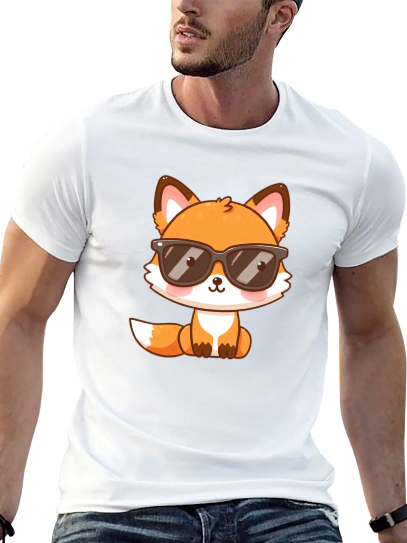 Cool Fox Graphic T-Shirt - Black