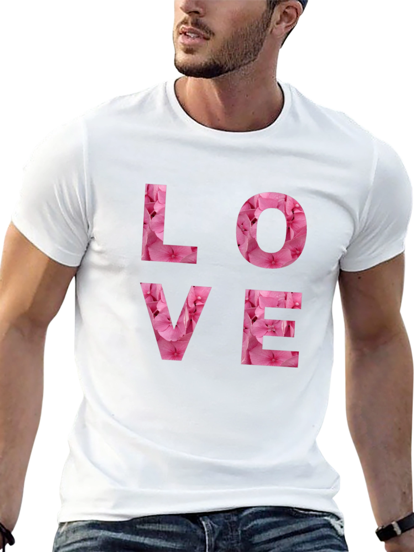 Floral LOVE Graphic Tee - Black