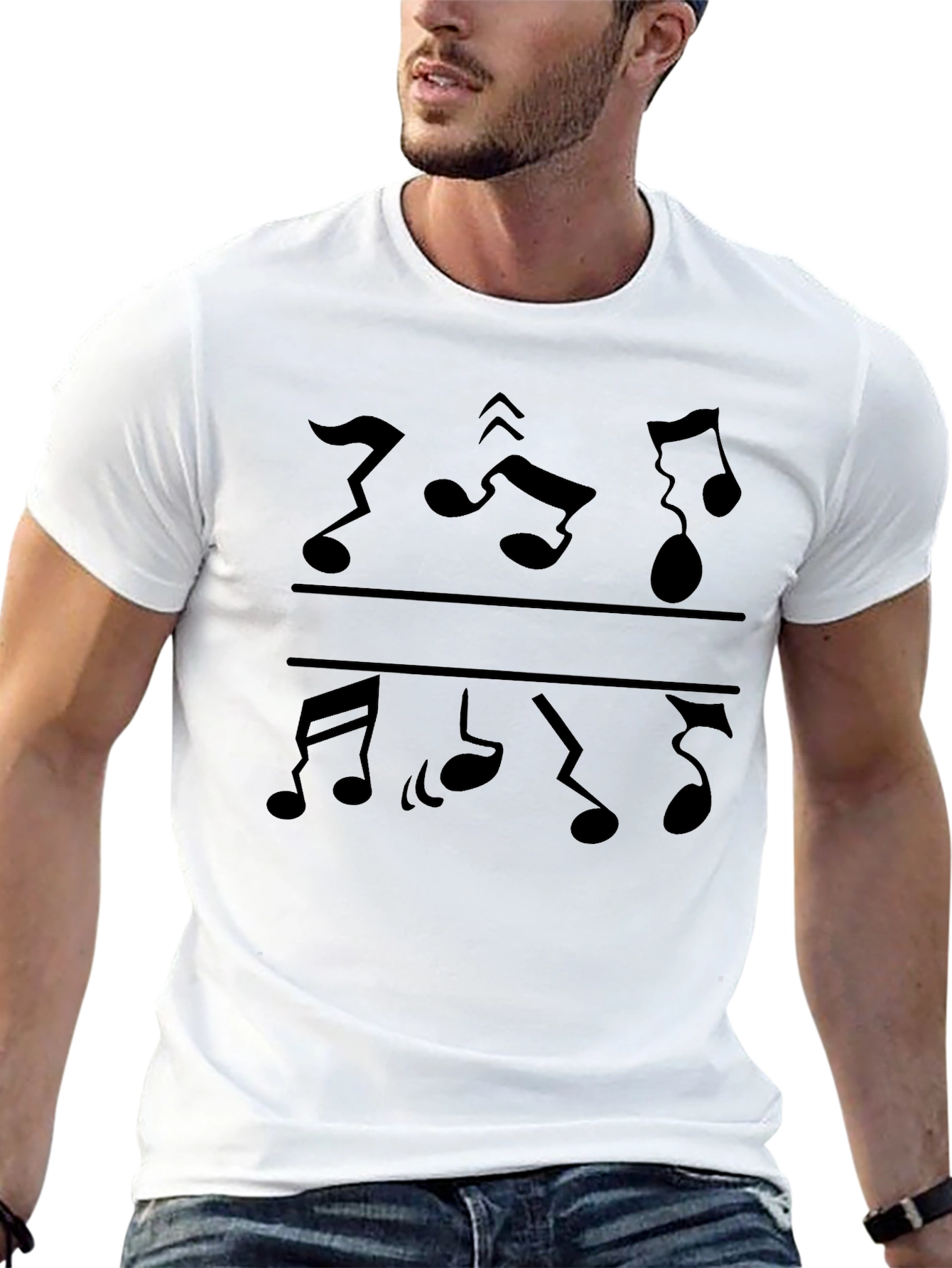 Music Note Graphic Black T-Shirt