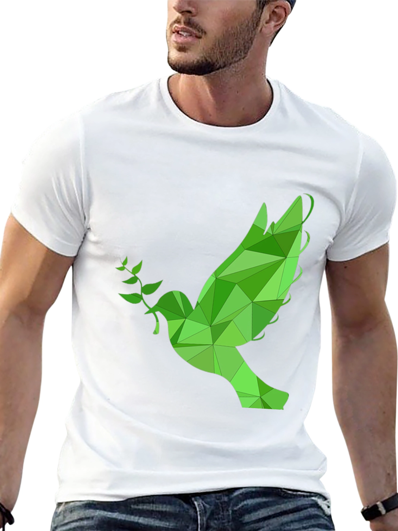 Geometric Peace Dove T-Shirt - Stylish Graphic Tee