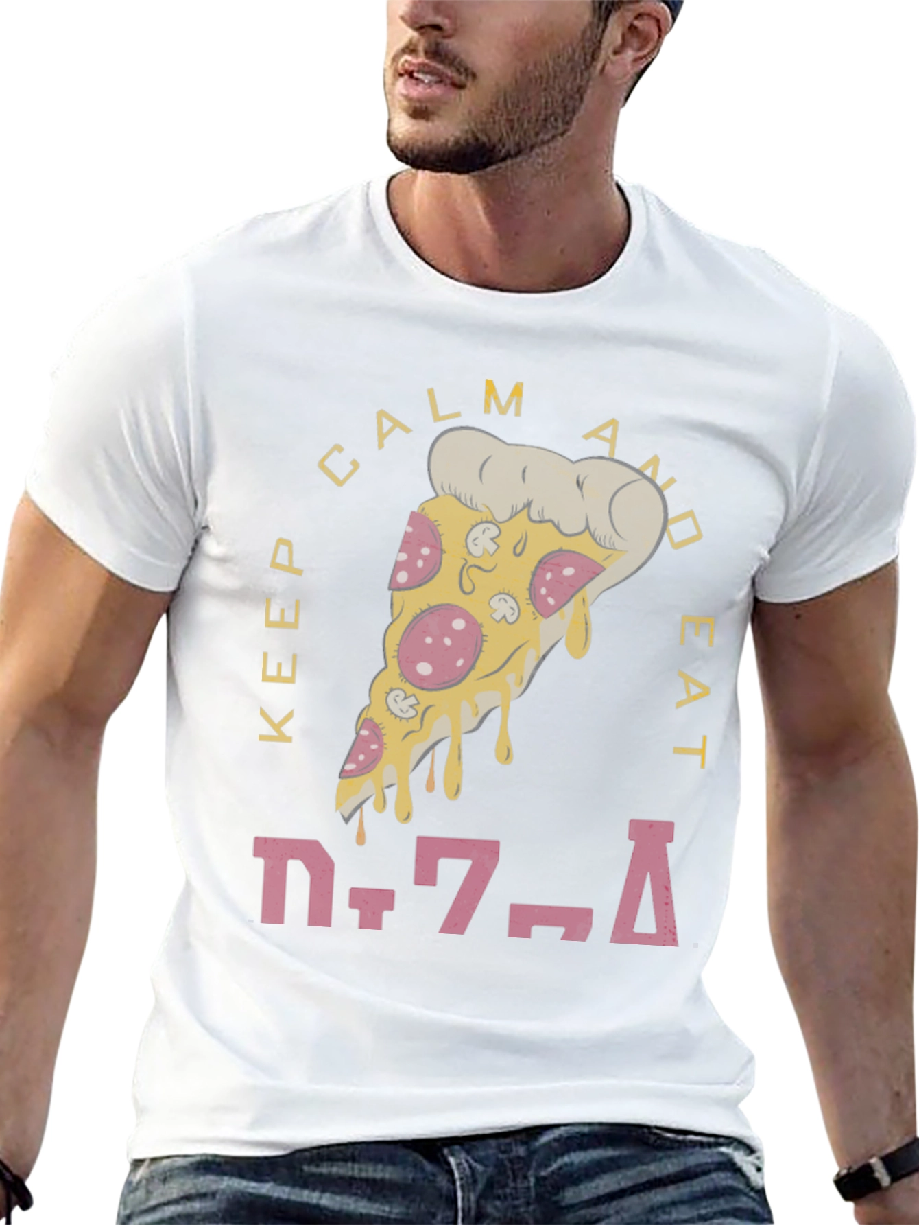 Keep Calm & Eat Pizza Graphic T-Shirt