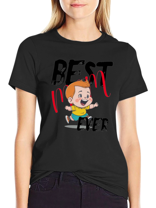 Best Mom Ever T-Shirt - Cute Cartoon Design