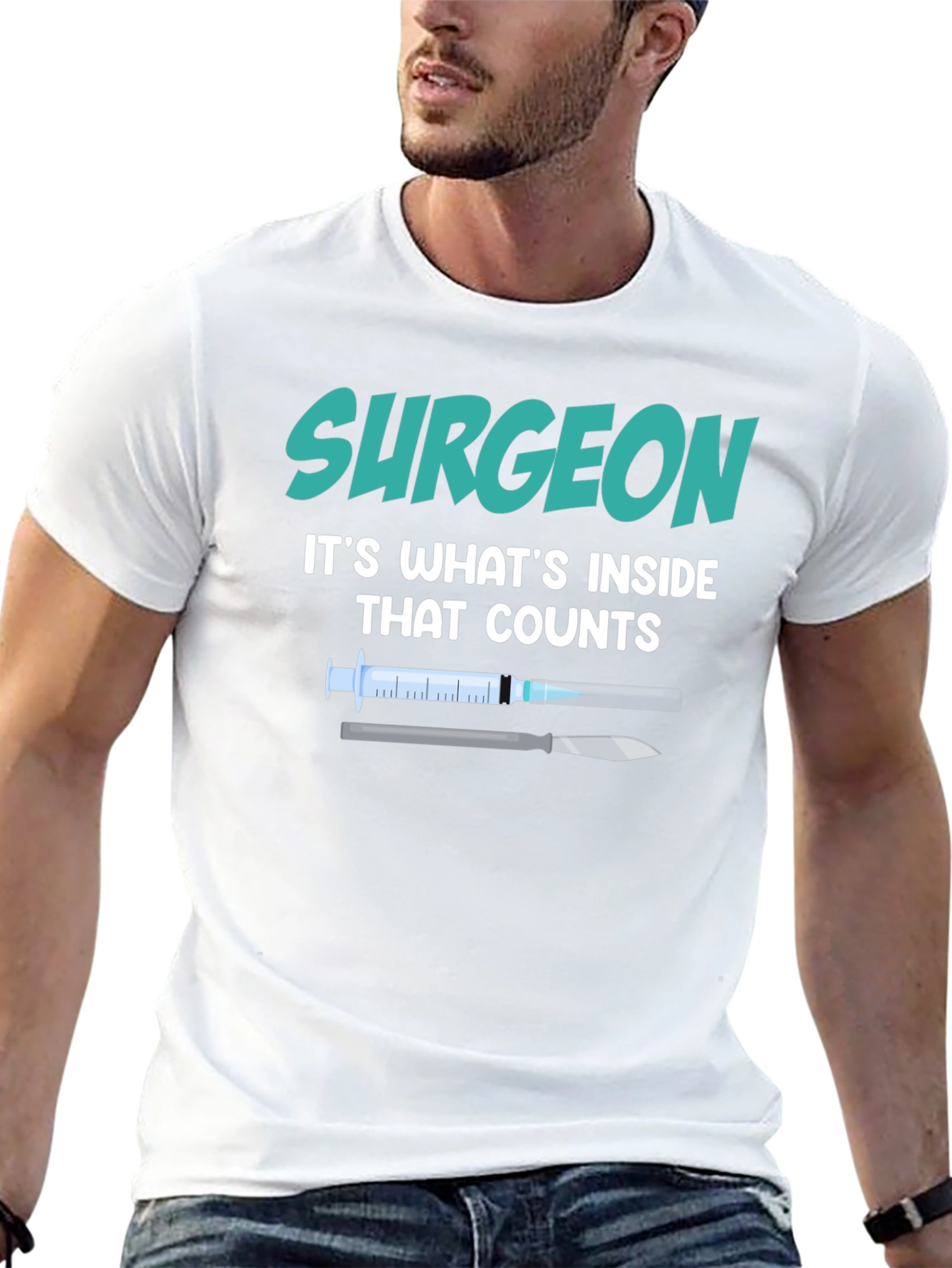 Surgeon Inside Counts T-Shirt - Medical Profession Tee