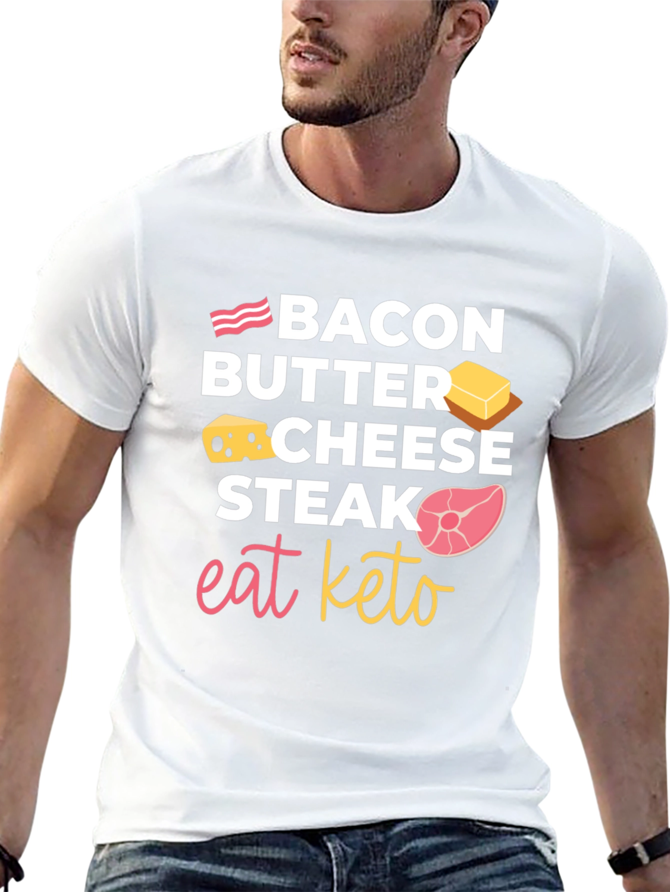Eat Keto T-Shirt: Bacon Butter Cheese Steak