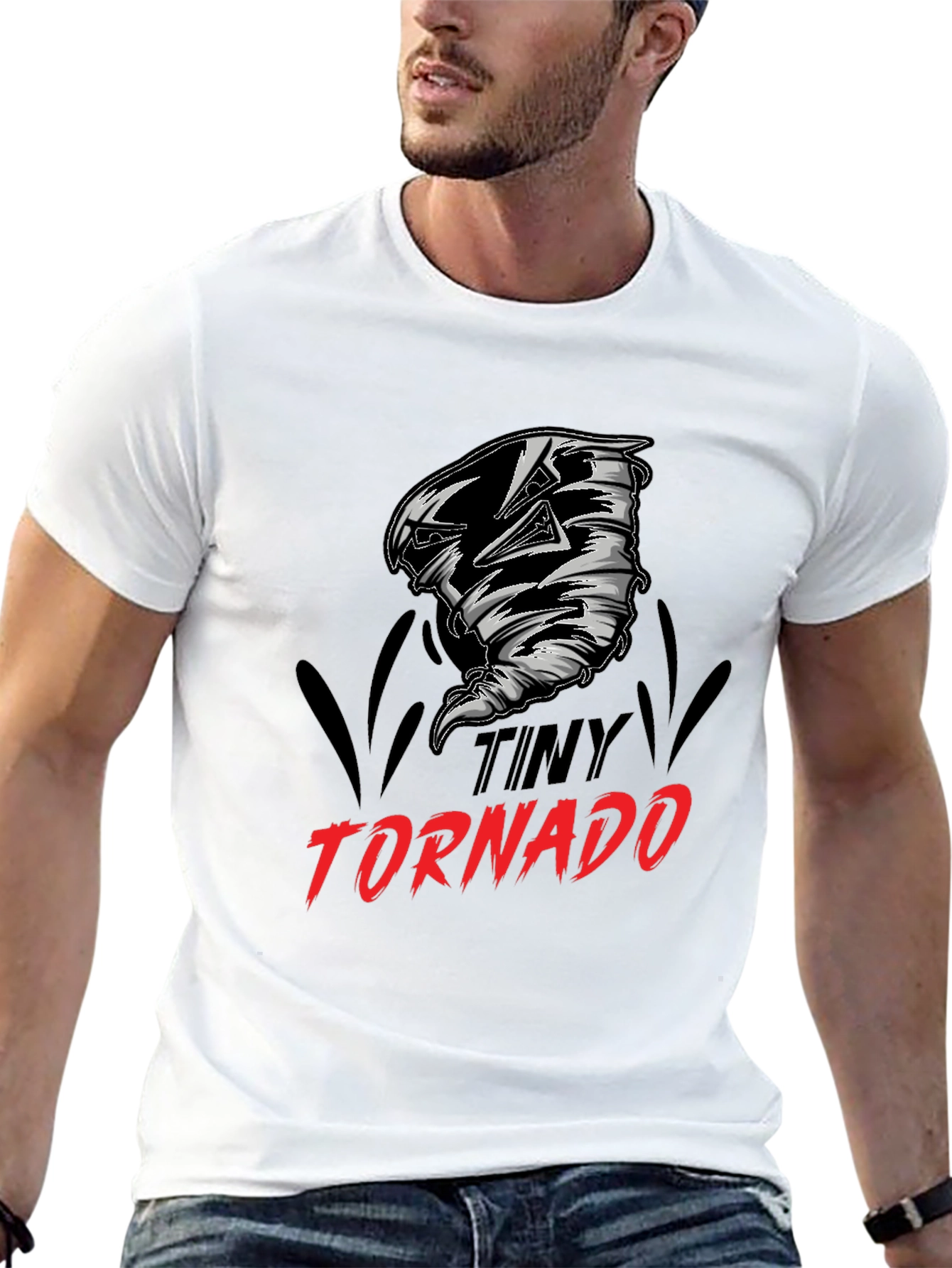 Tiny Tornado Graphic T-Shirt - Black Cotton Tee