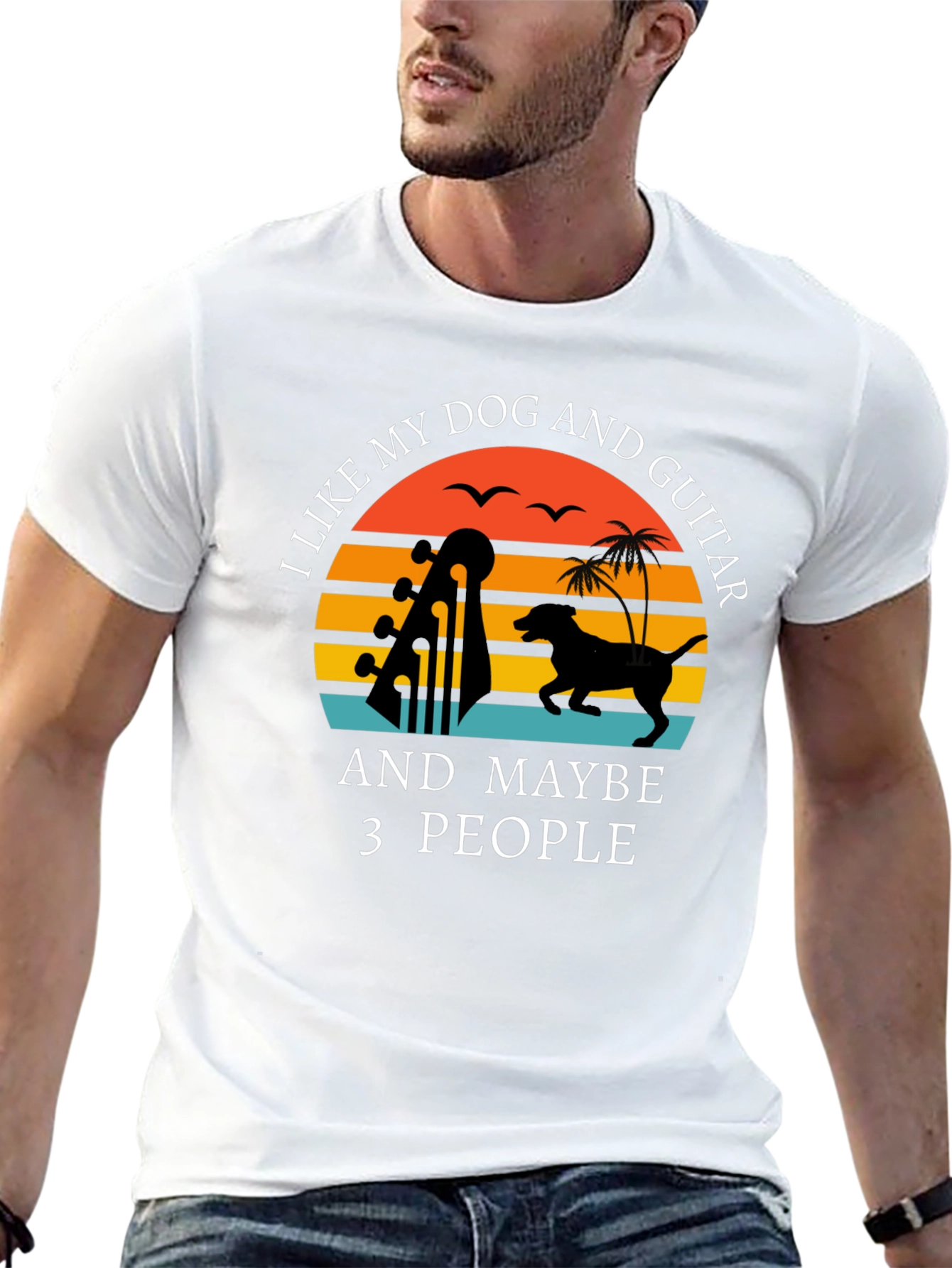 Dog and Guitar Lover T-Shirt - Funny Sarcastic Tee