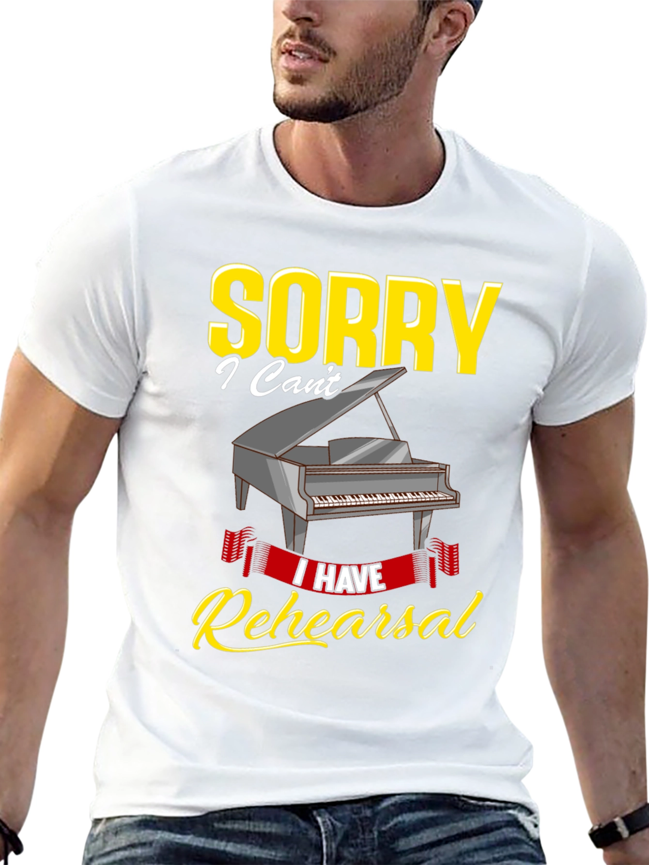 Sorry I Have Rehearsal T-Shirt - Piano Design