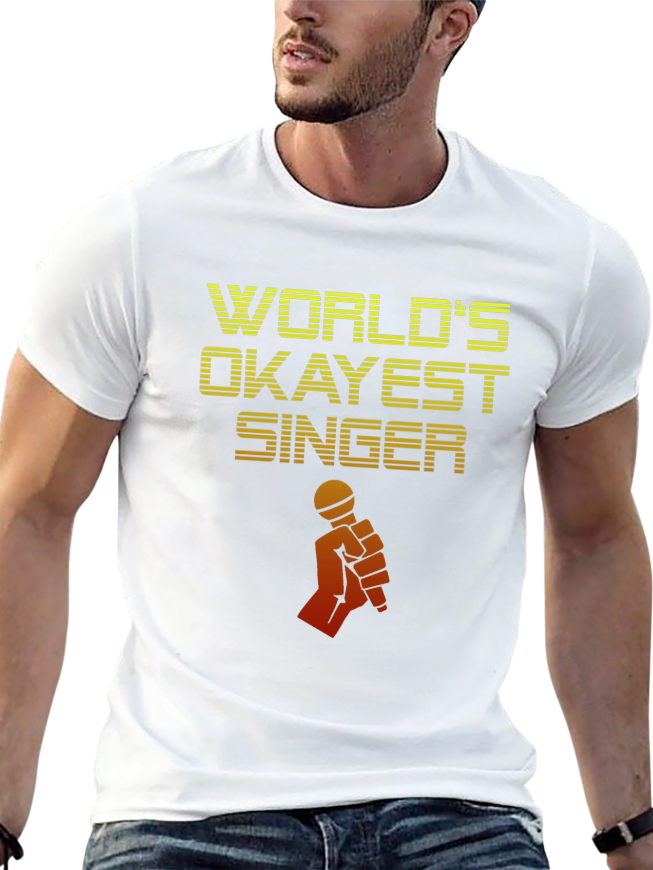Worlds Okayest Singer T-Shirt - Novelty Graphic Tee