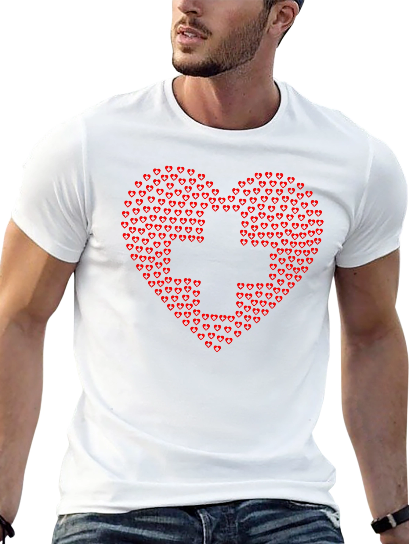 Heart & Cross T-Shirt - Express Your Caring Side