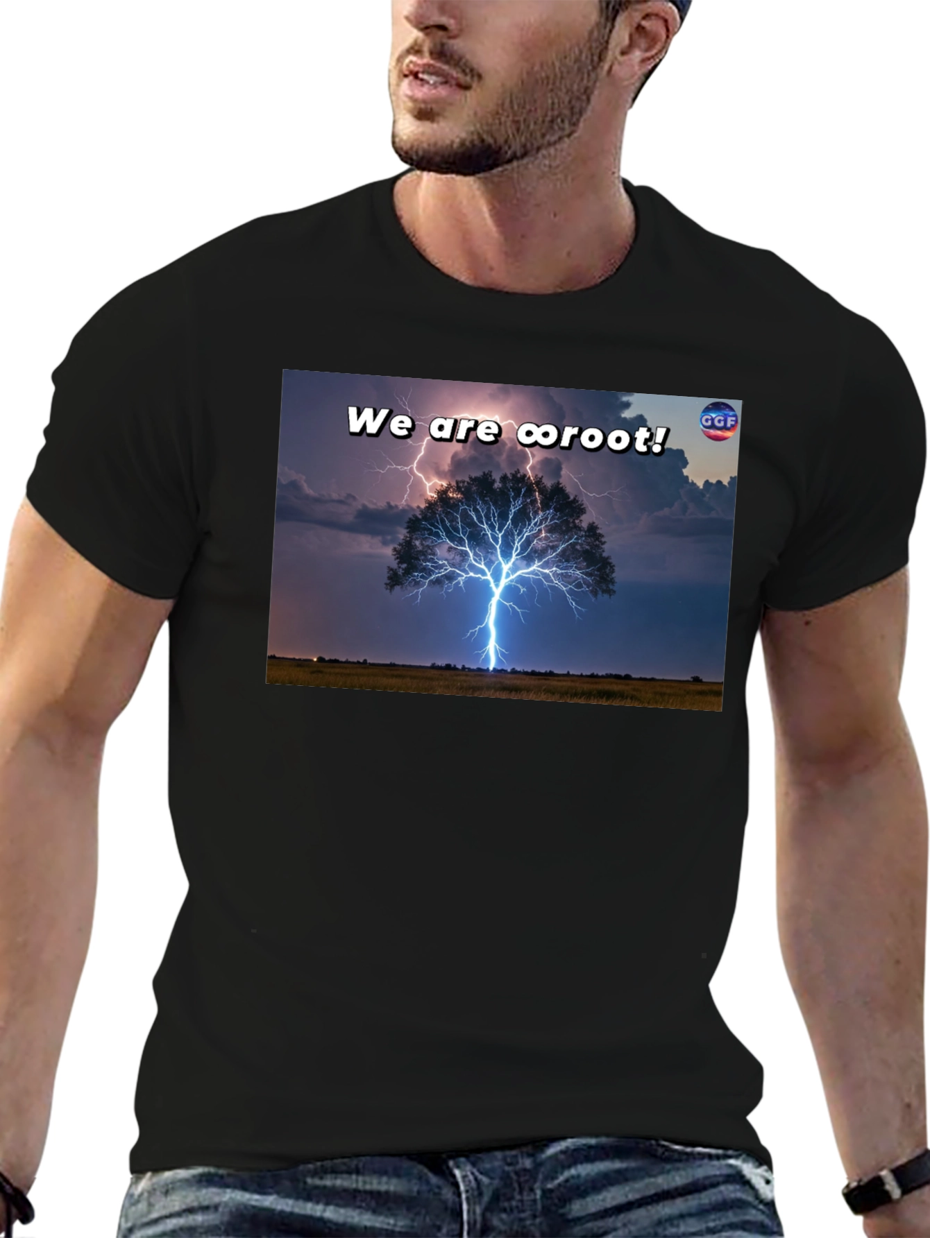 Electric Root T-Shirt: Tree Lightning Strike Design