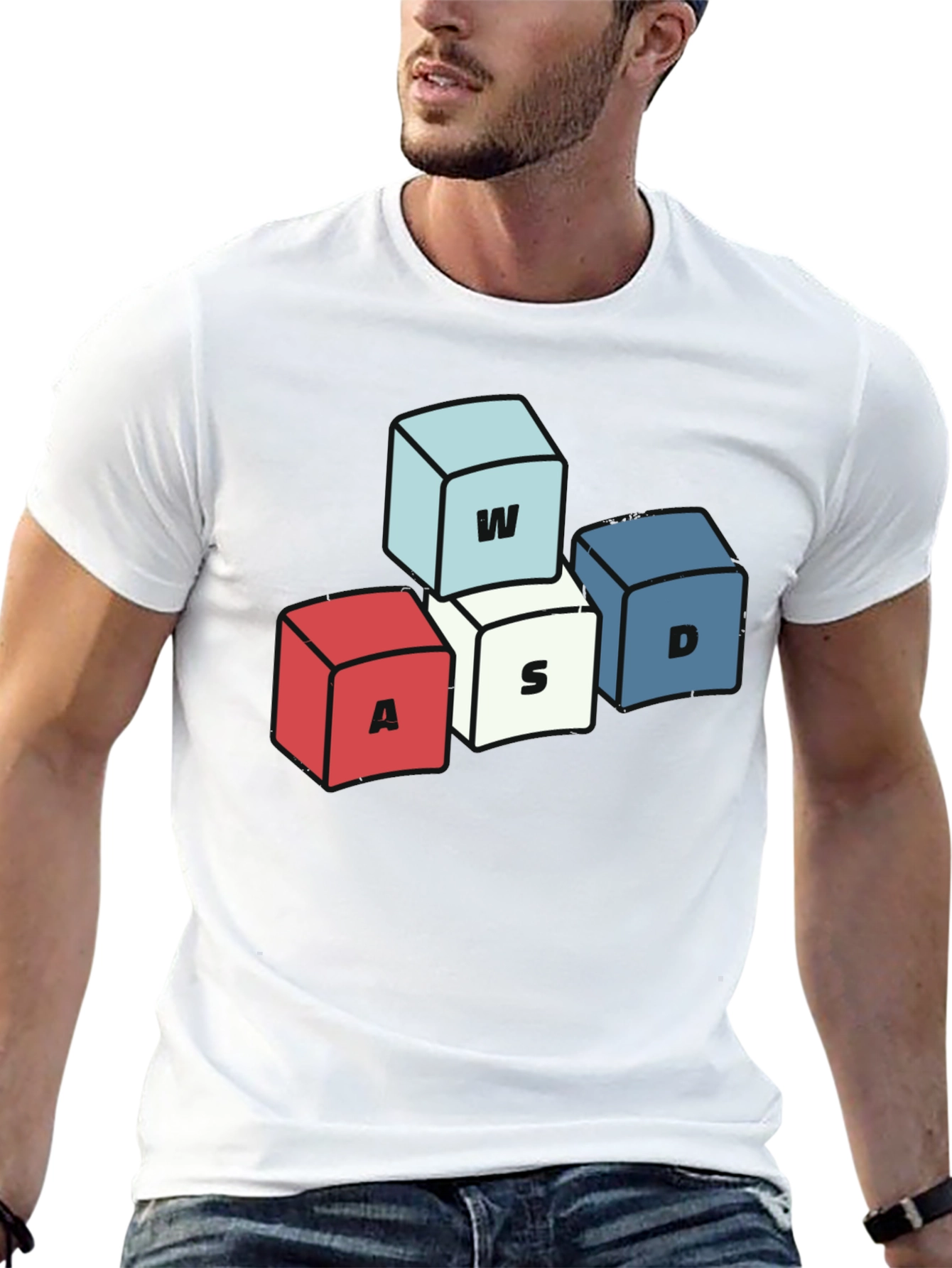 Gamer WASD Keys T-Shirt - Novelty Gaming Tee
