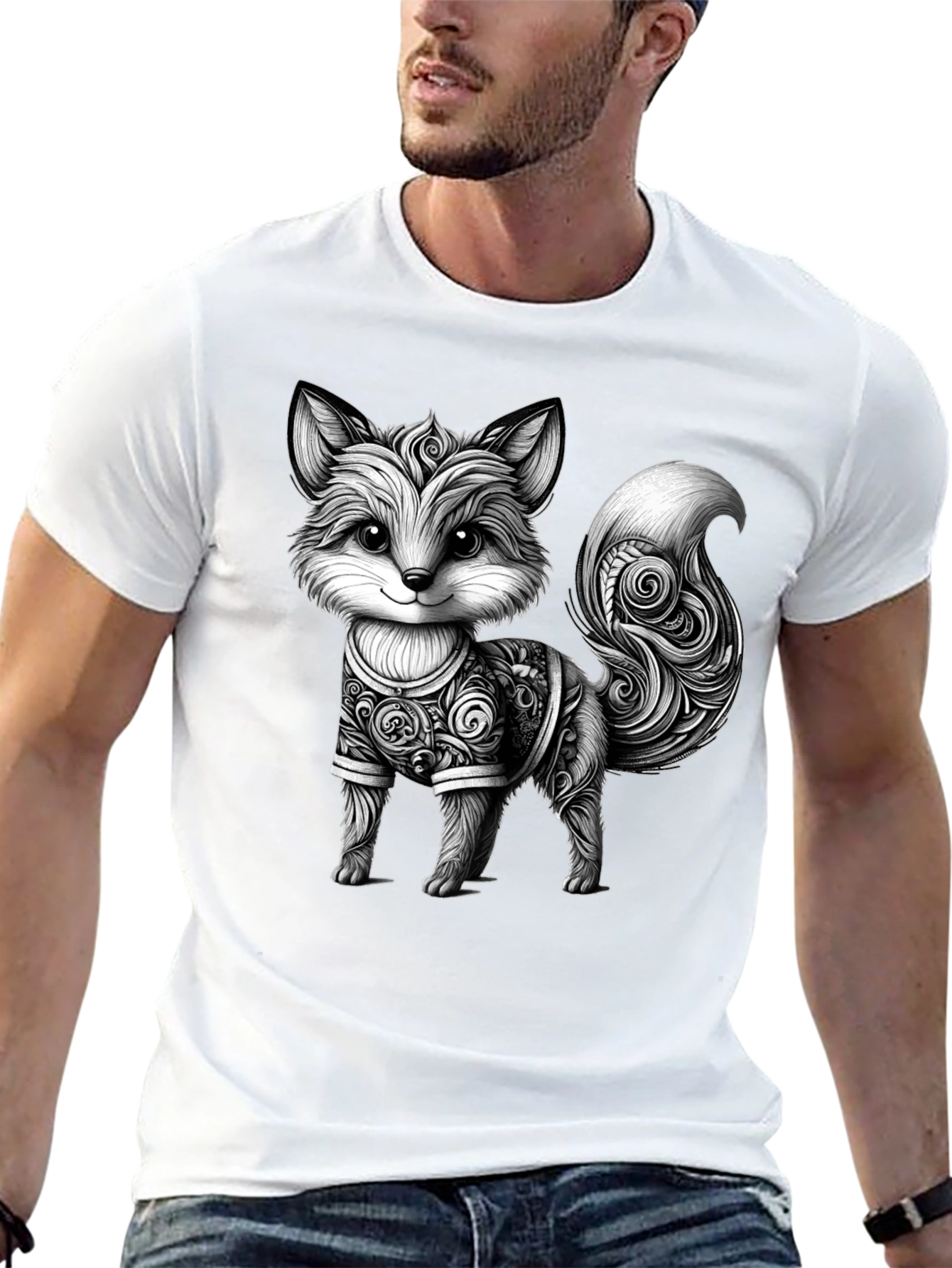 Cute Fox Graphic Tee - Stylish Black Shirt