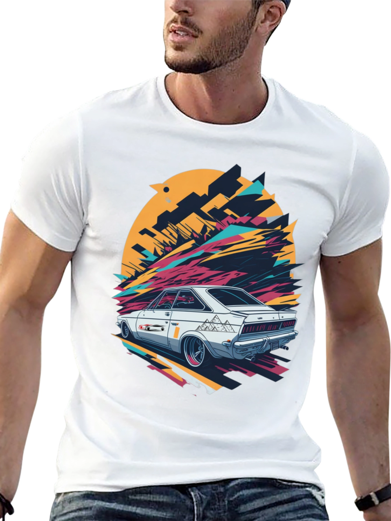Retro Car Graphic T-Shirt - Cool Automotive Design