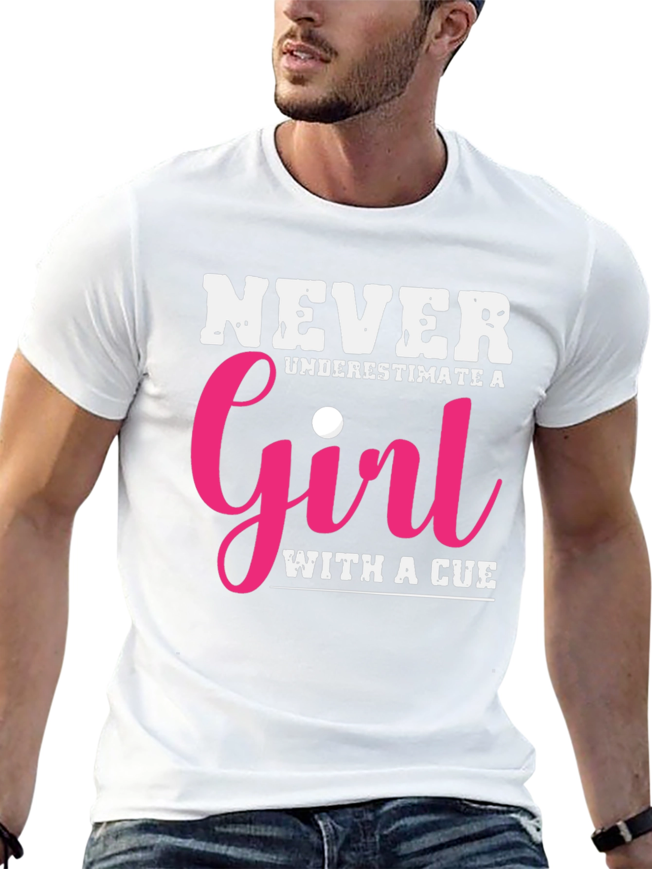 Never Underestimate a Girl with a Cue T-Shirt