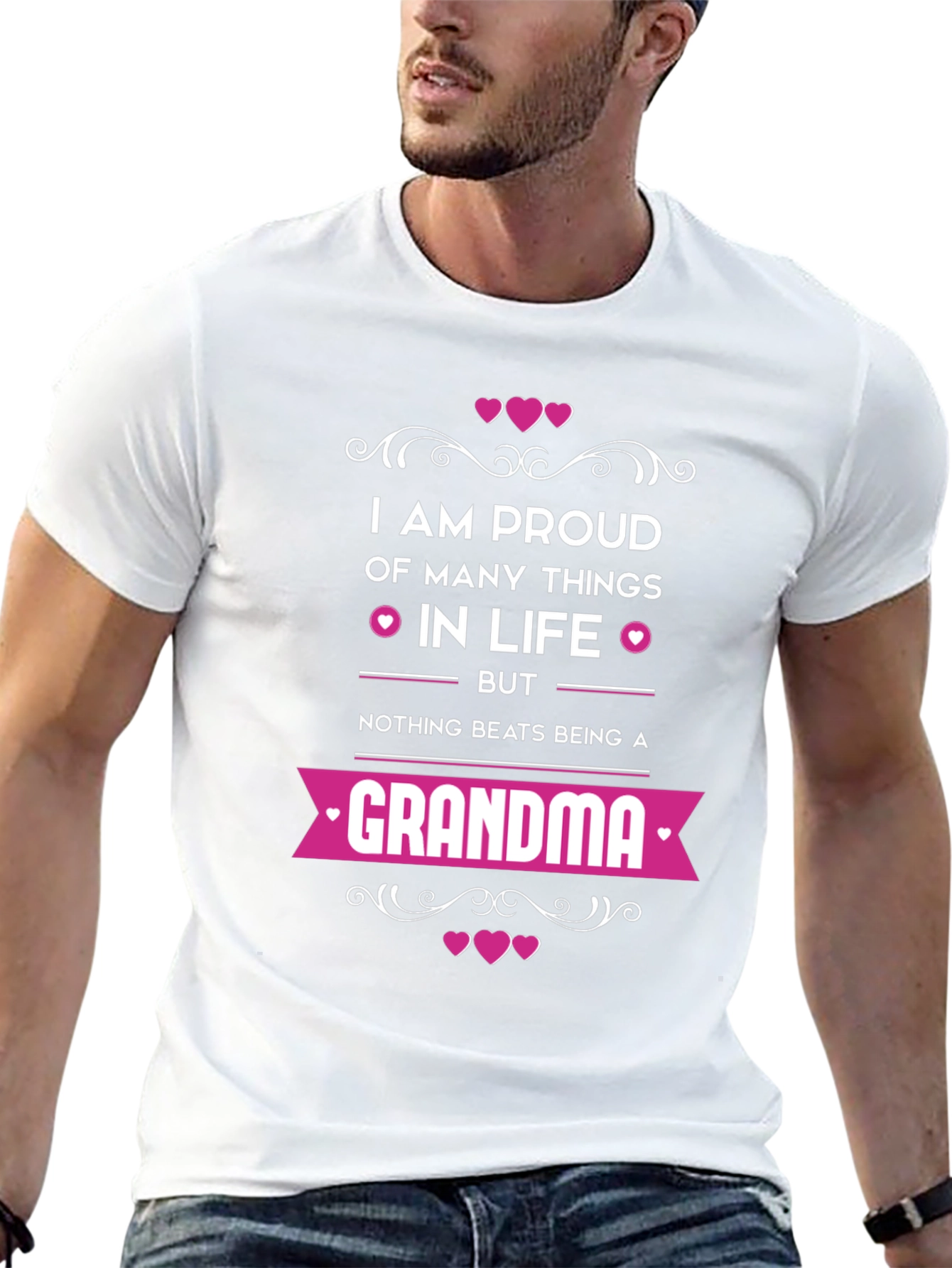 Proud Grandma T-Shirt - Black Graphic Tee