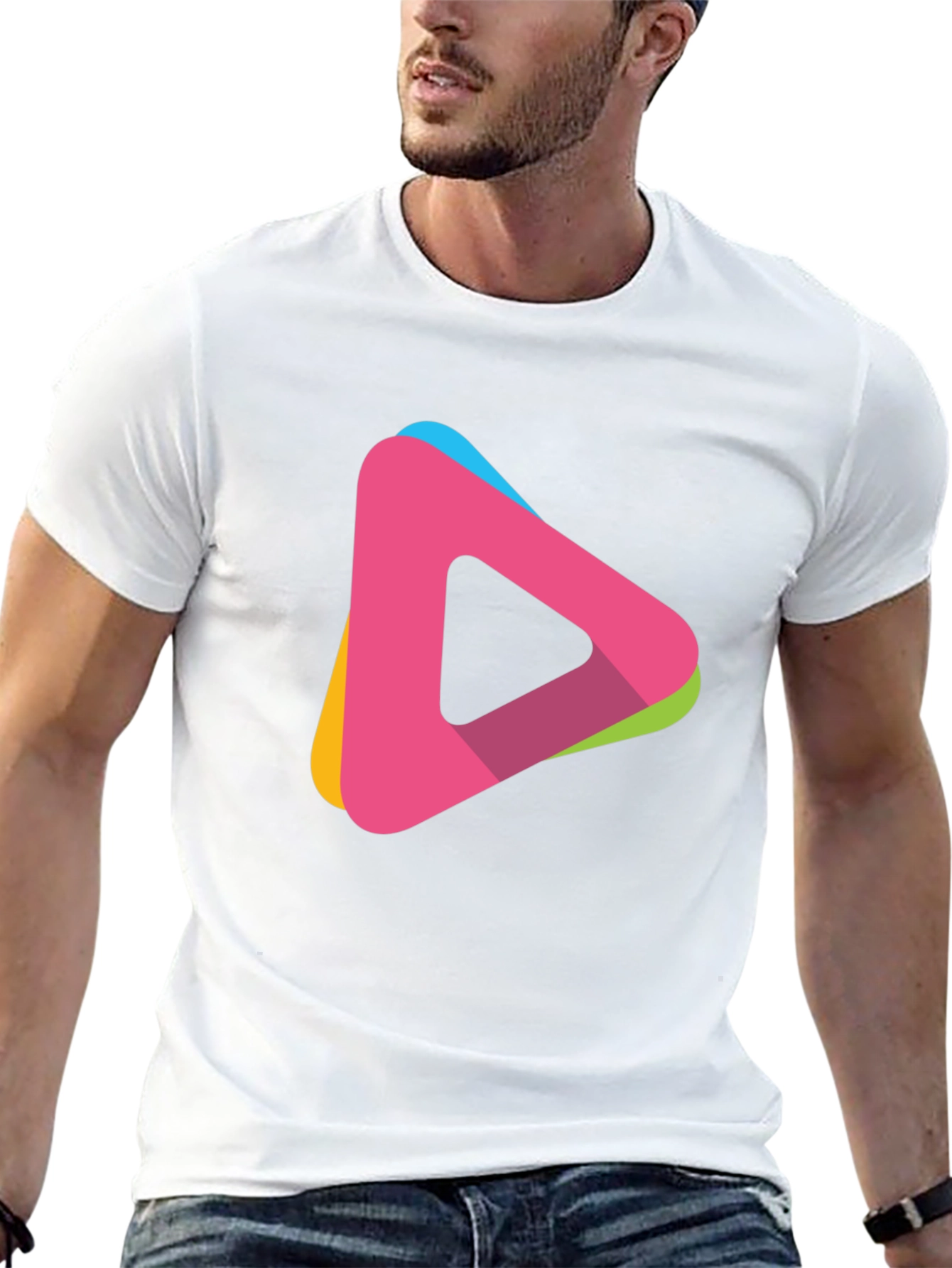 Modern Triangle Logo T-Shirt - Casual Style