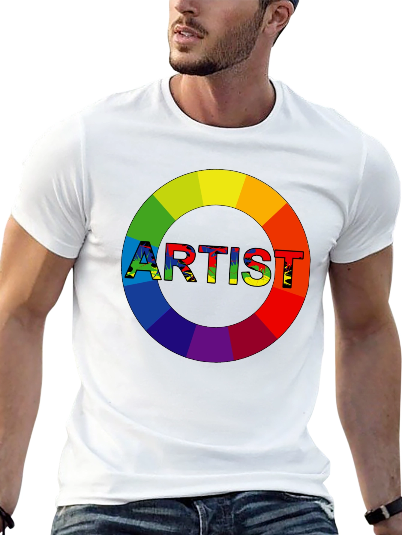 Rainbow Artist Graphic Tee - Creative Expression