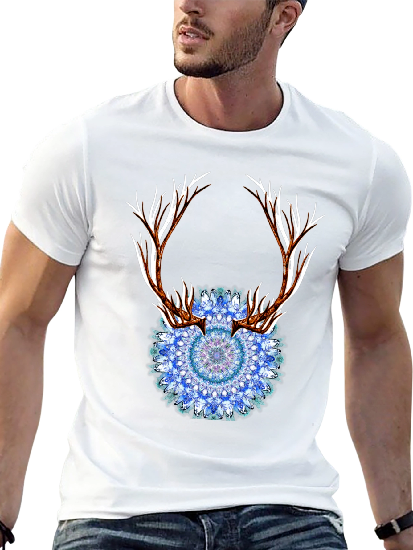 Antler Mandala Black T-Shirt