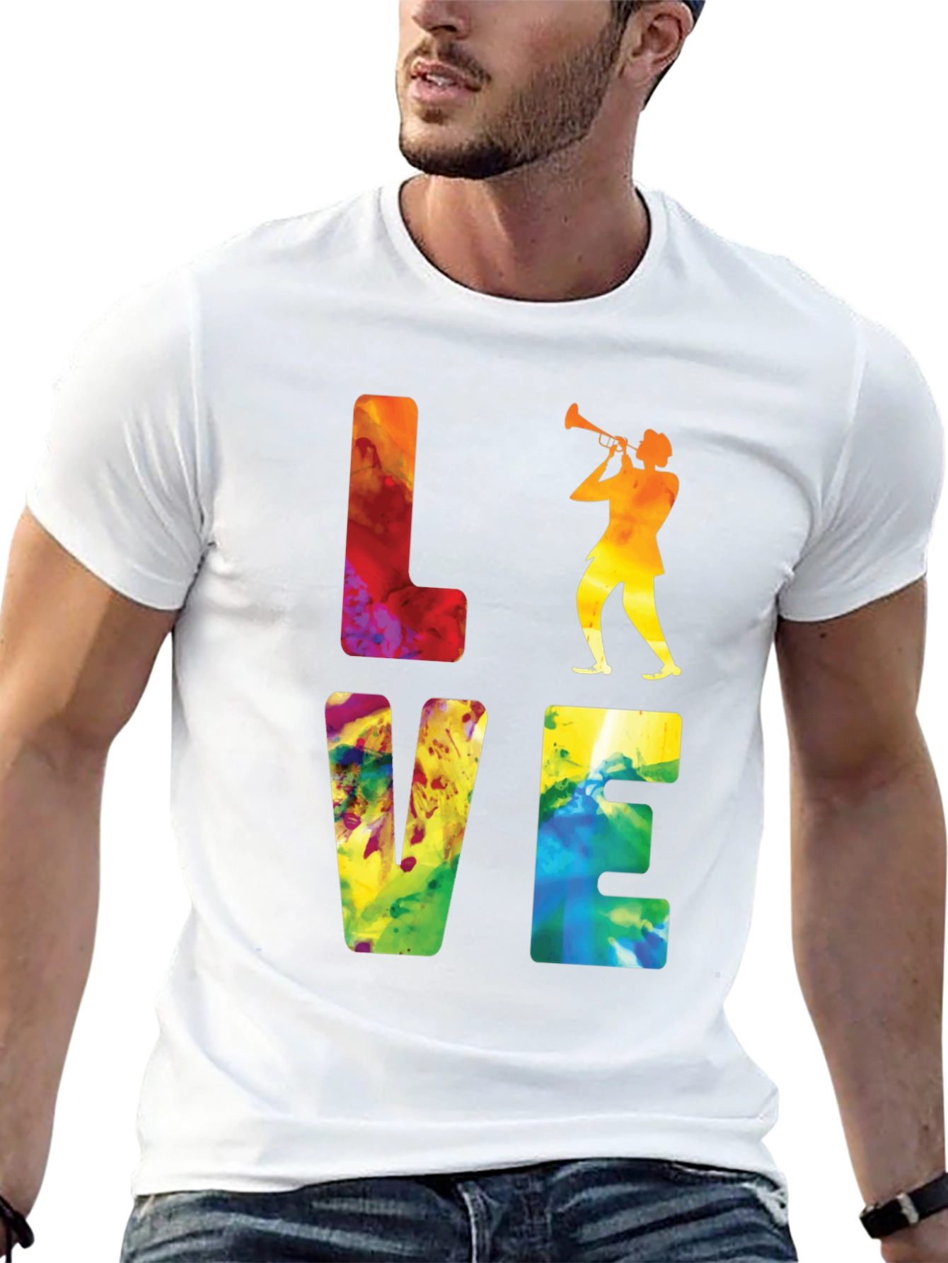 Jazz Player Graphic Tee - Love Music T-Shirt