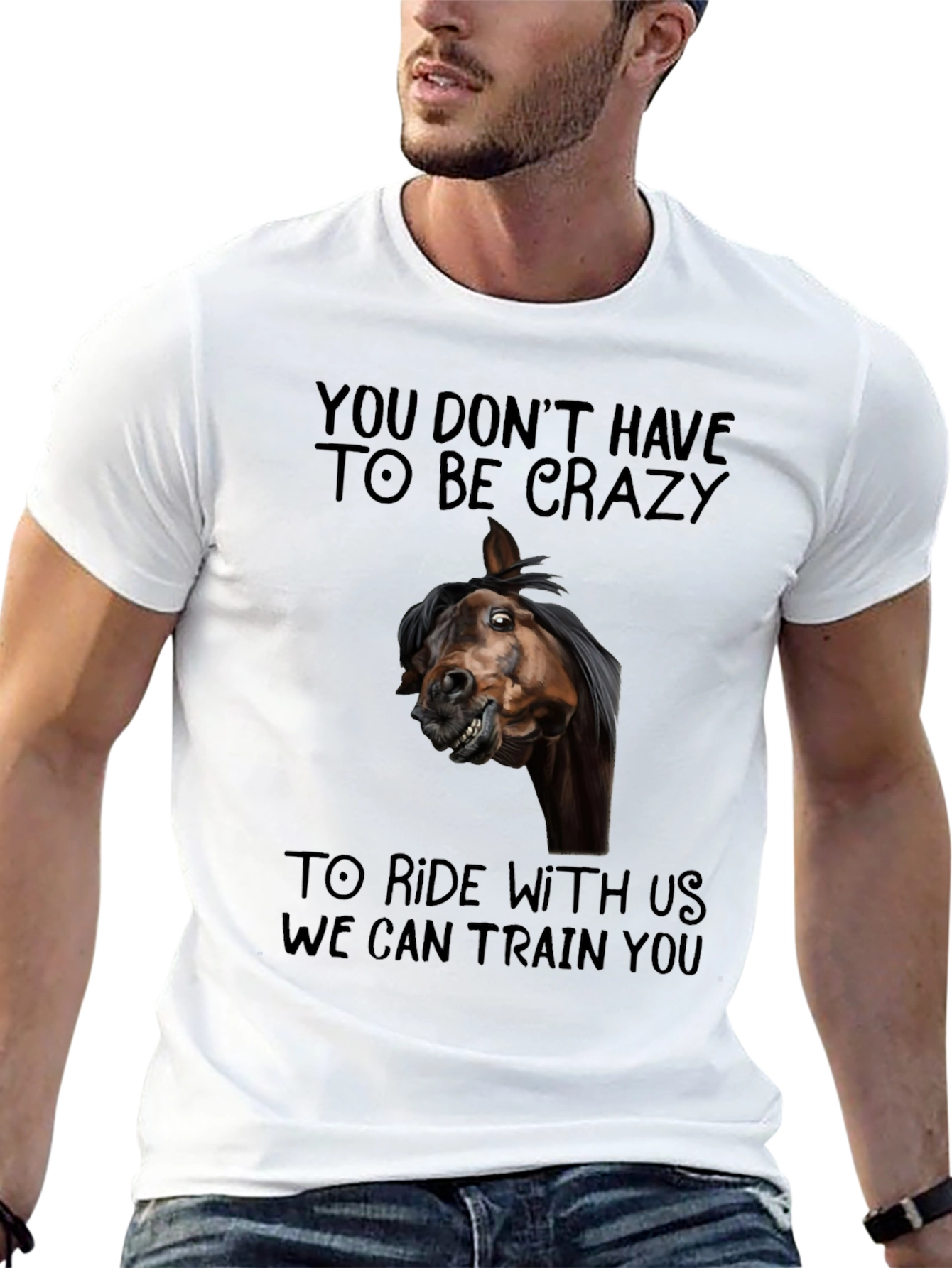 Crazy Horse T-Shirt Funny Equestrian Riding Tee