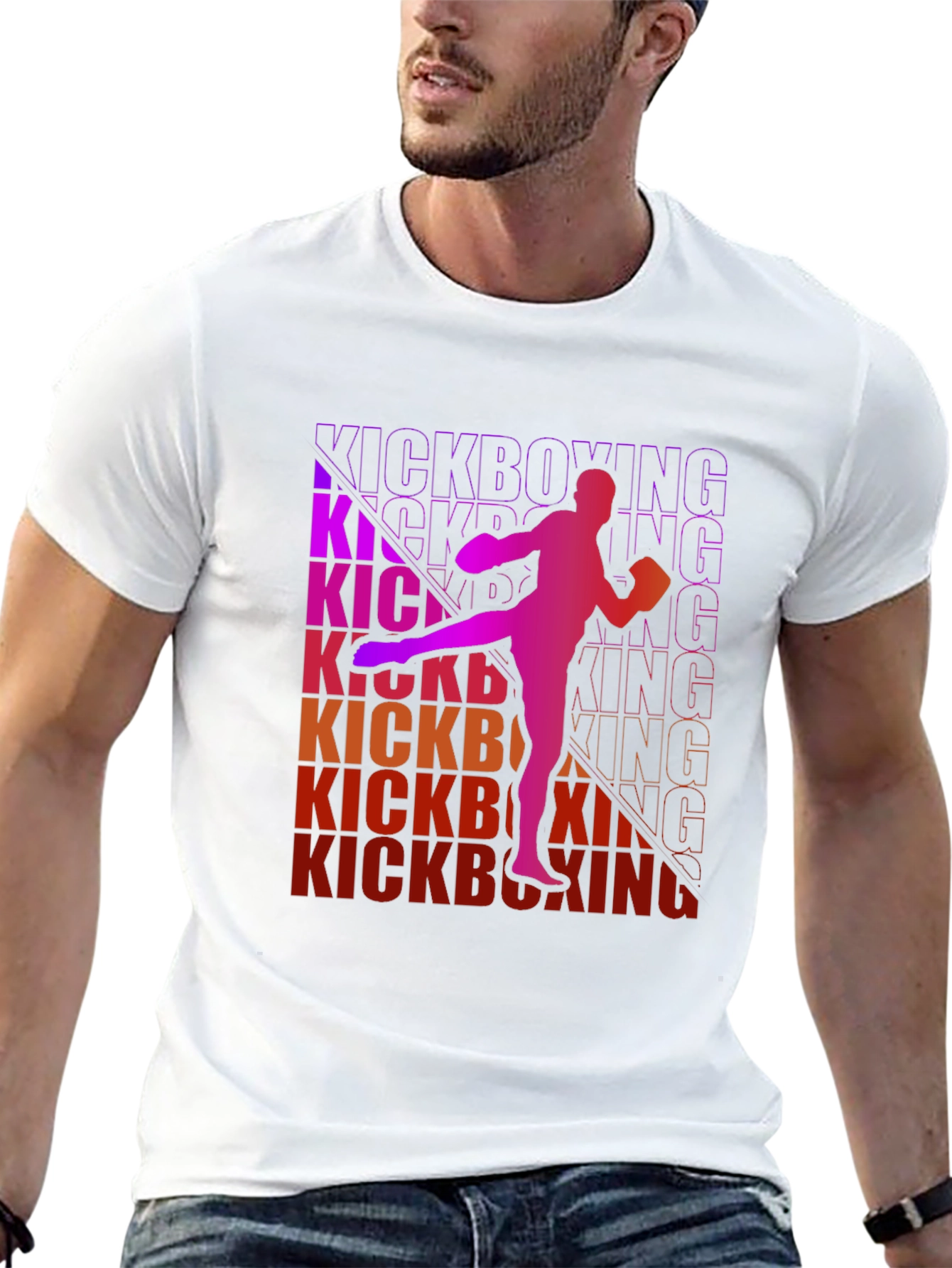 Kickboxing Graphic Tee - Sporty Mens T-Shirt