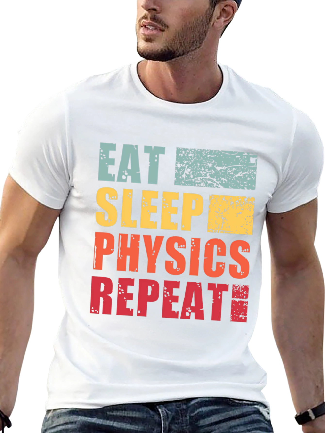 Eat Sleep Physics Repeat T-Shirt - Black Cotton Tee