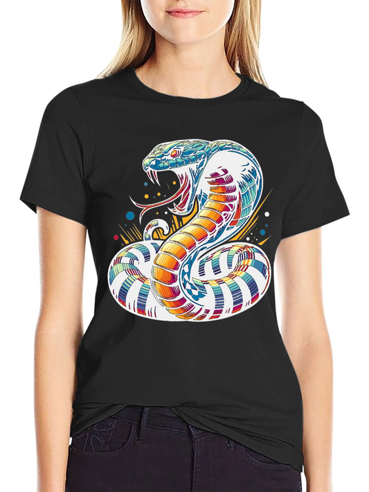 Colorful Cobra Graphic Tee - Mens Black T-Shirt