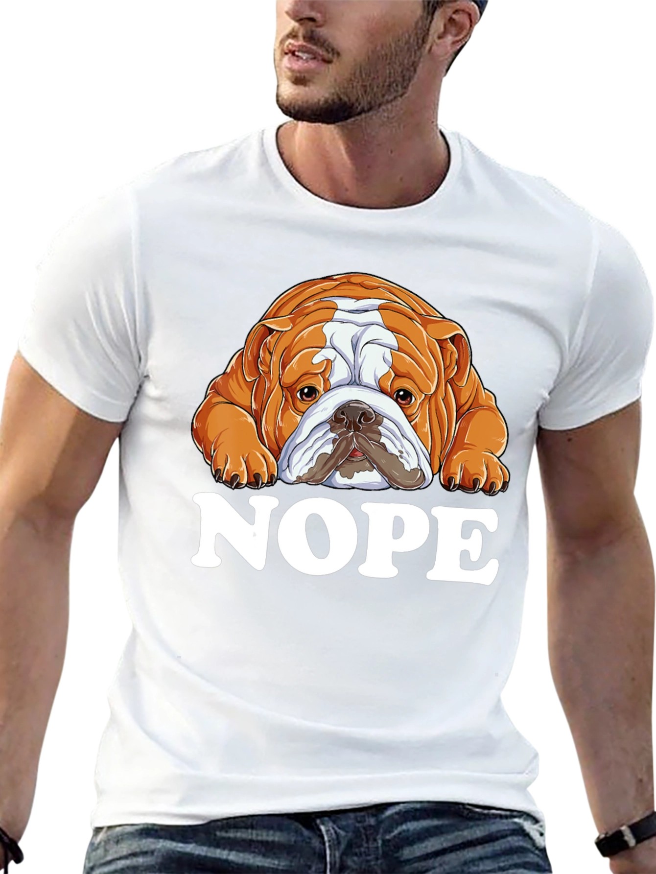 Nope Bulldog Graphic T-Shirt - Unisex