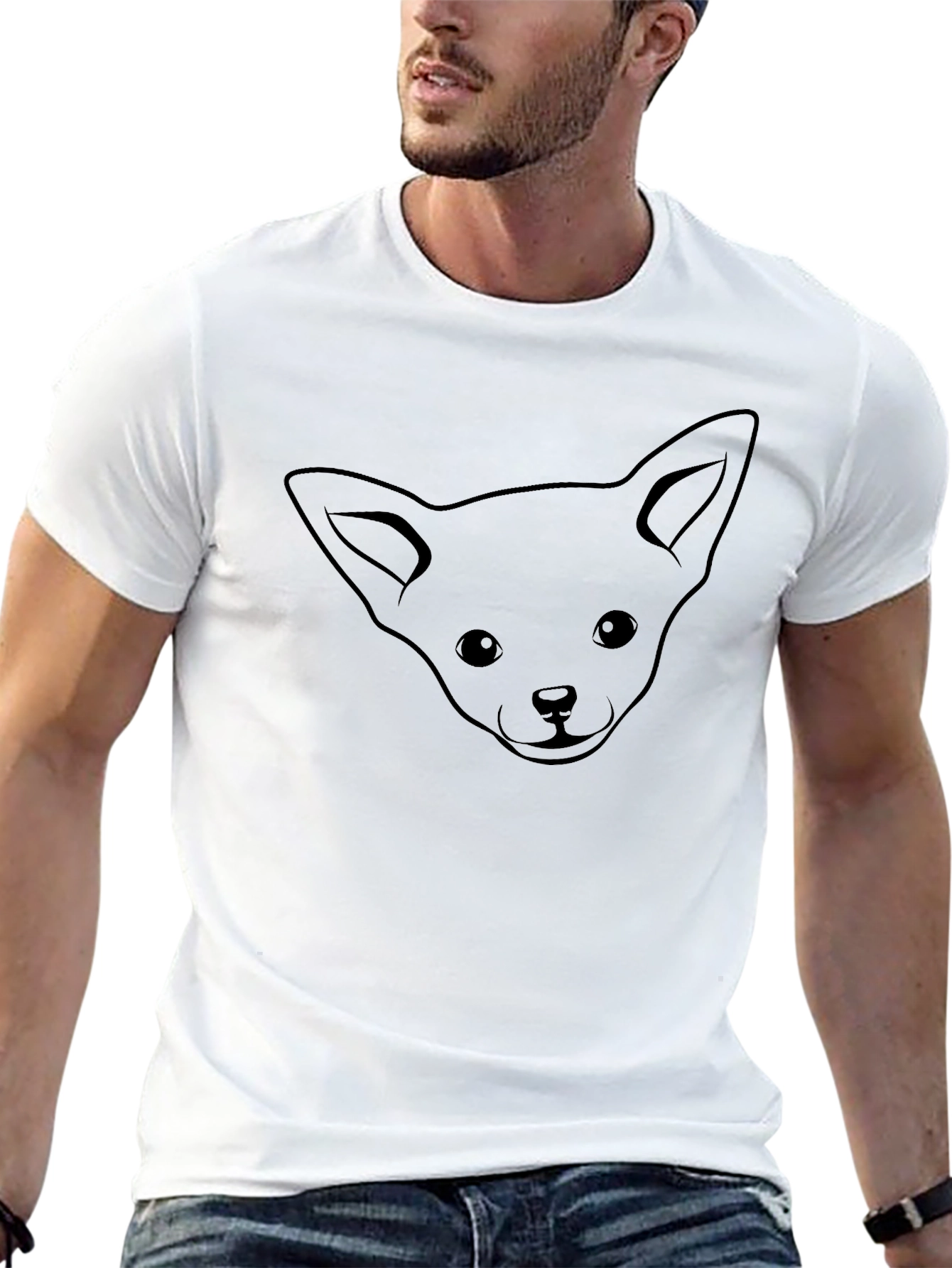 Chihuahua Graphic Tee - Black Cotton Comfort
