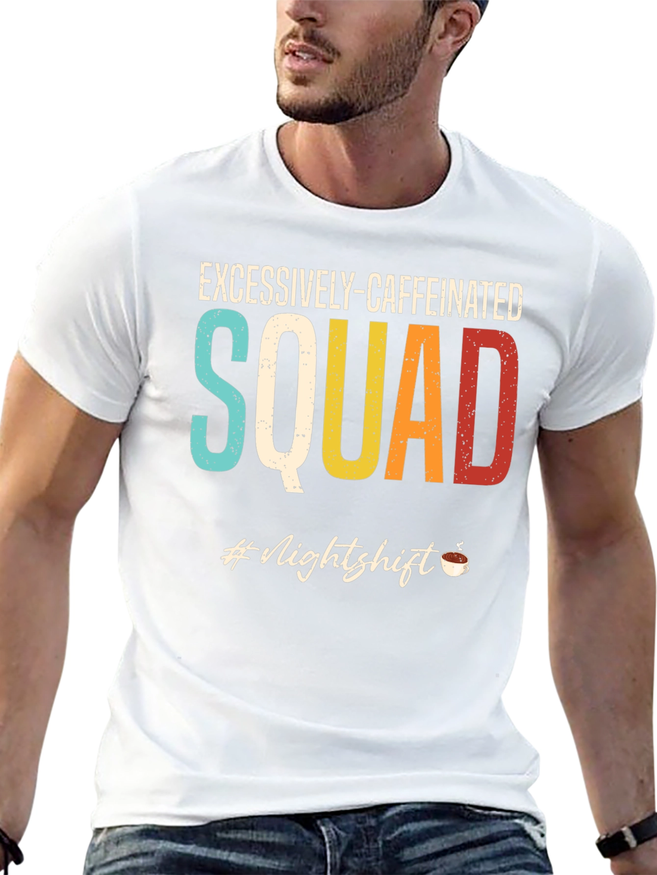 Excessively-Caffeinated Squad Black Graphic Tee