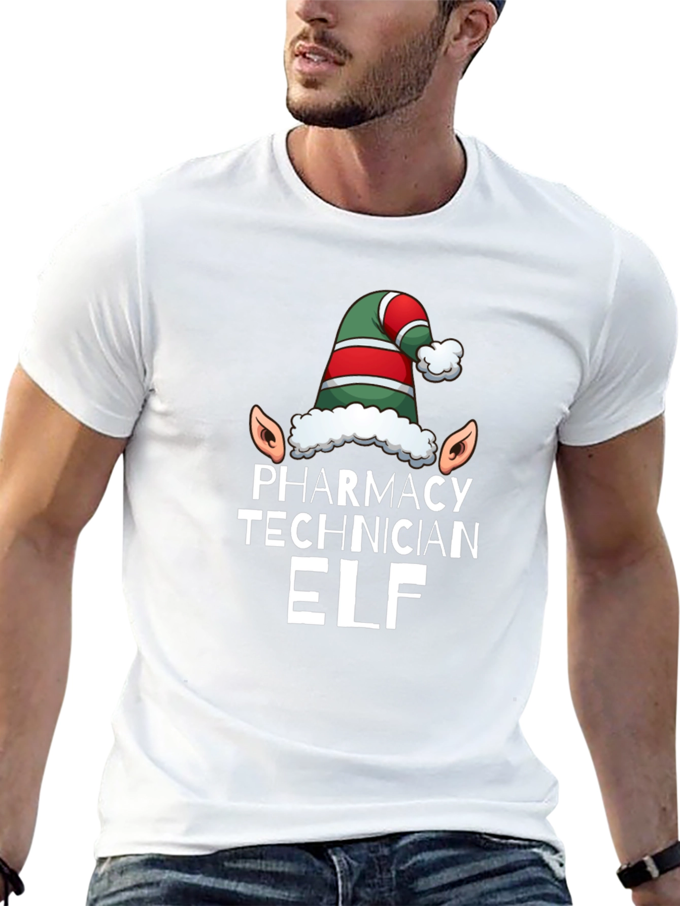 Pharmacy Technician Elf T-Shirt - Black