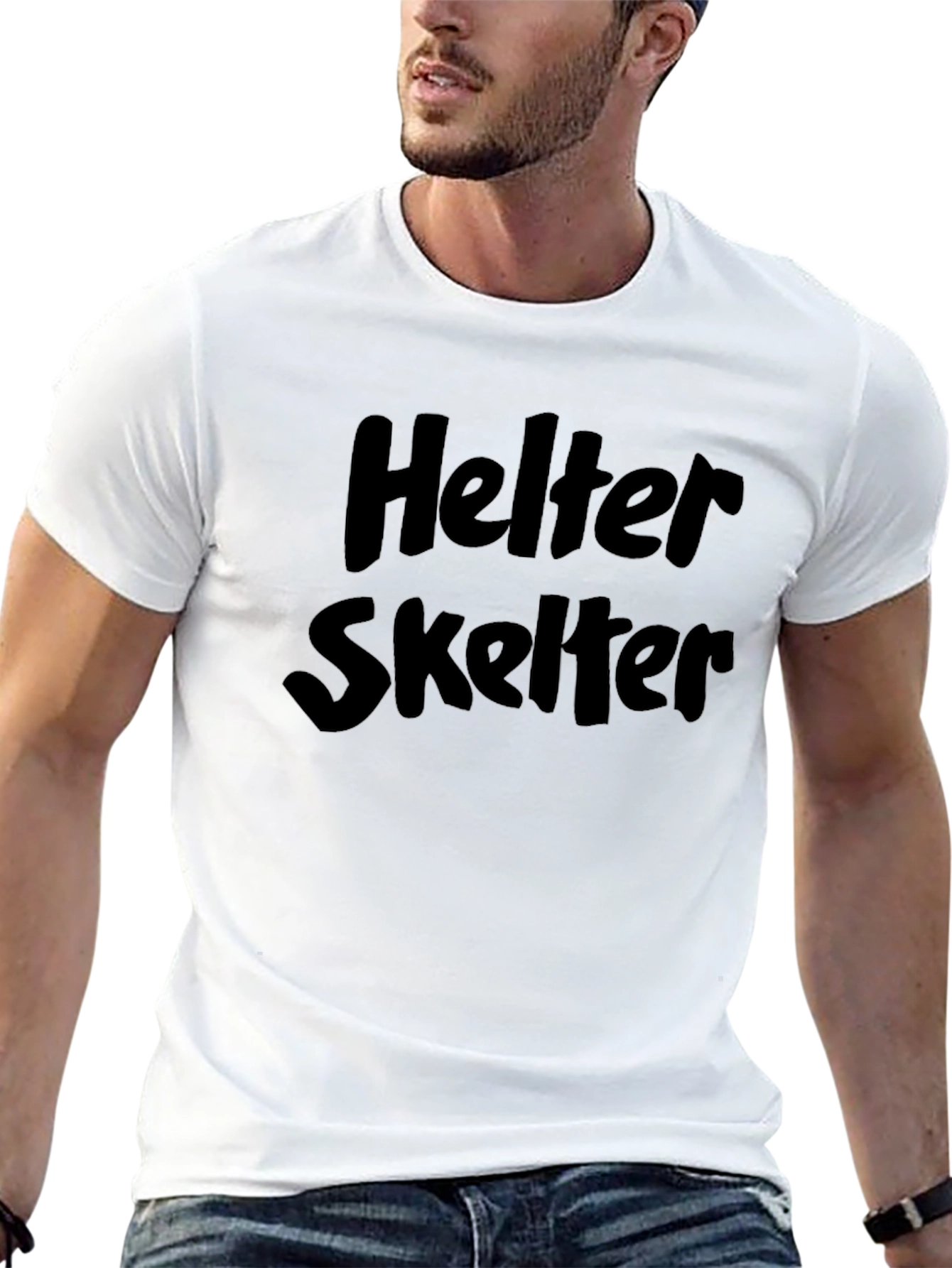 Helter Skelter Black Graphic Tee - Classic Rock Style