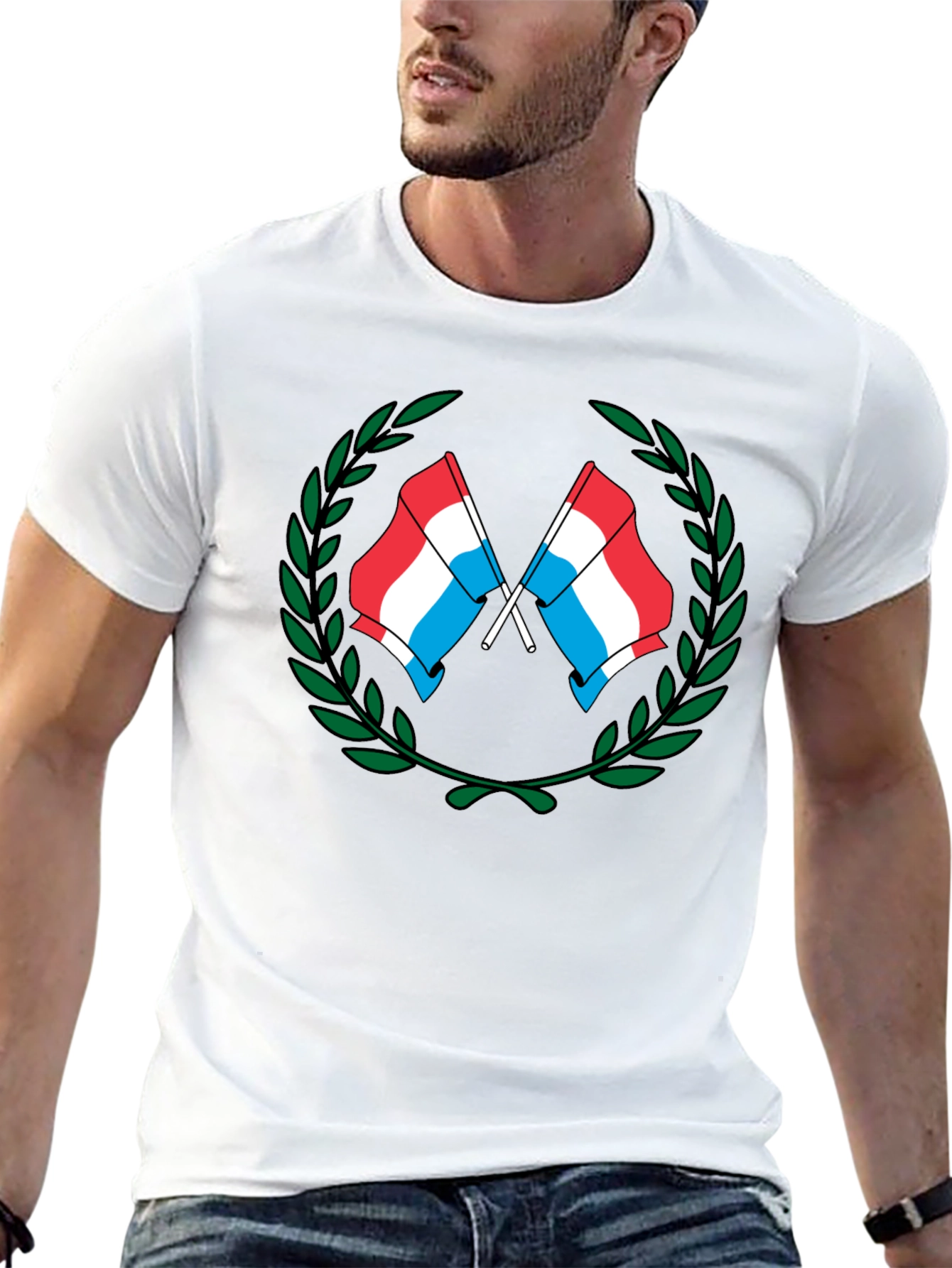 Luxembourg Flag Wreath Graphic T-Shirt