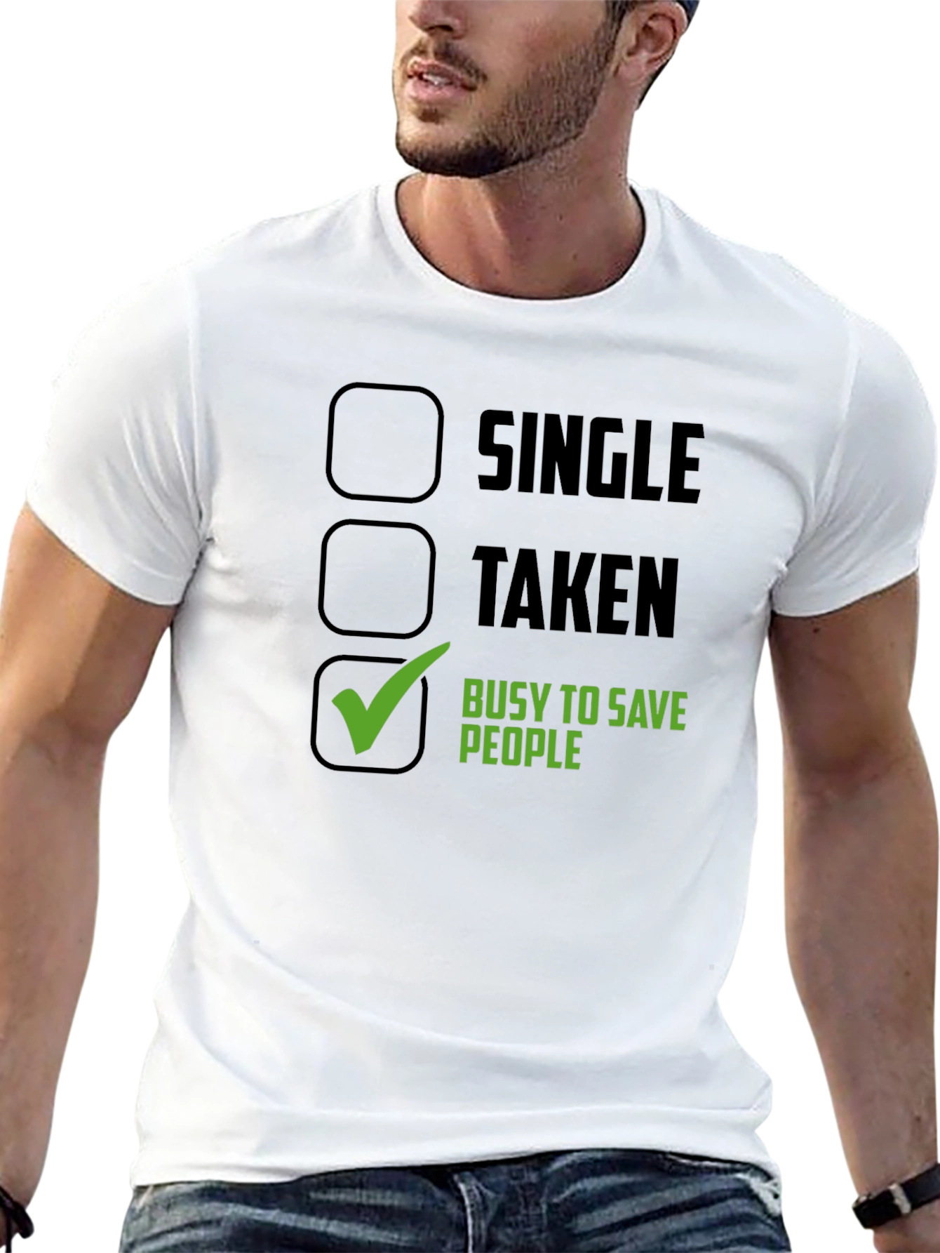 Busy Saving People T-Shirt - Novelty Graphic Tee