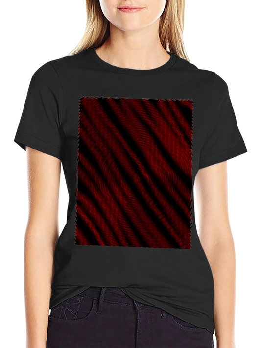 Abstract Red & Black Striped Tee