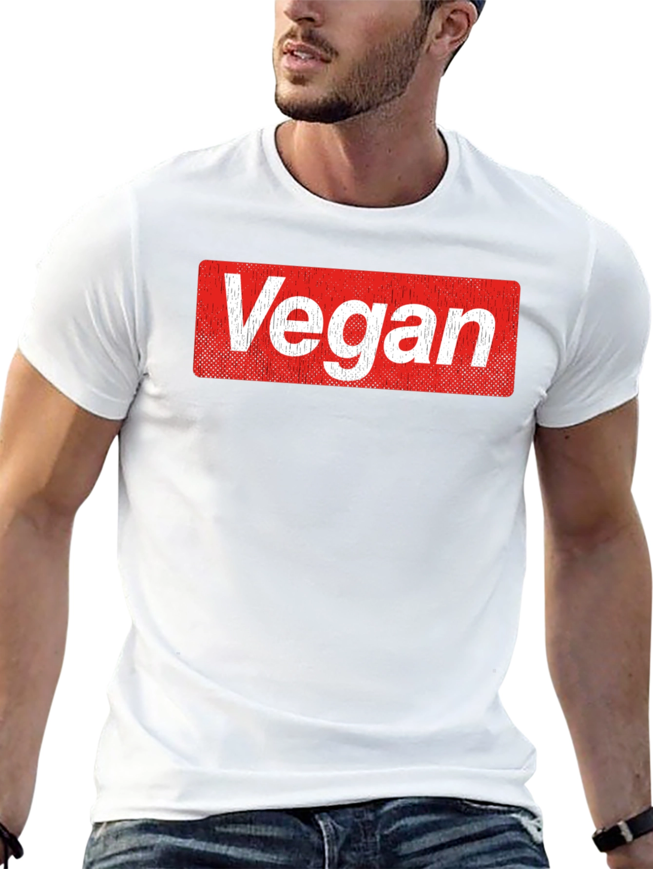 Vegan Logo T-Shirt - Soft Cotton Blend Casual Tee